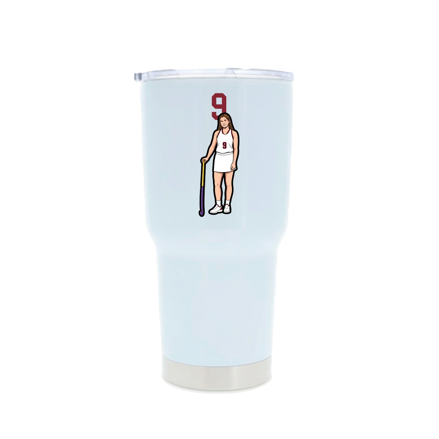 30oz Stainless Steel Tumbler — Number Top in White