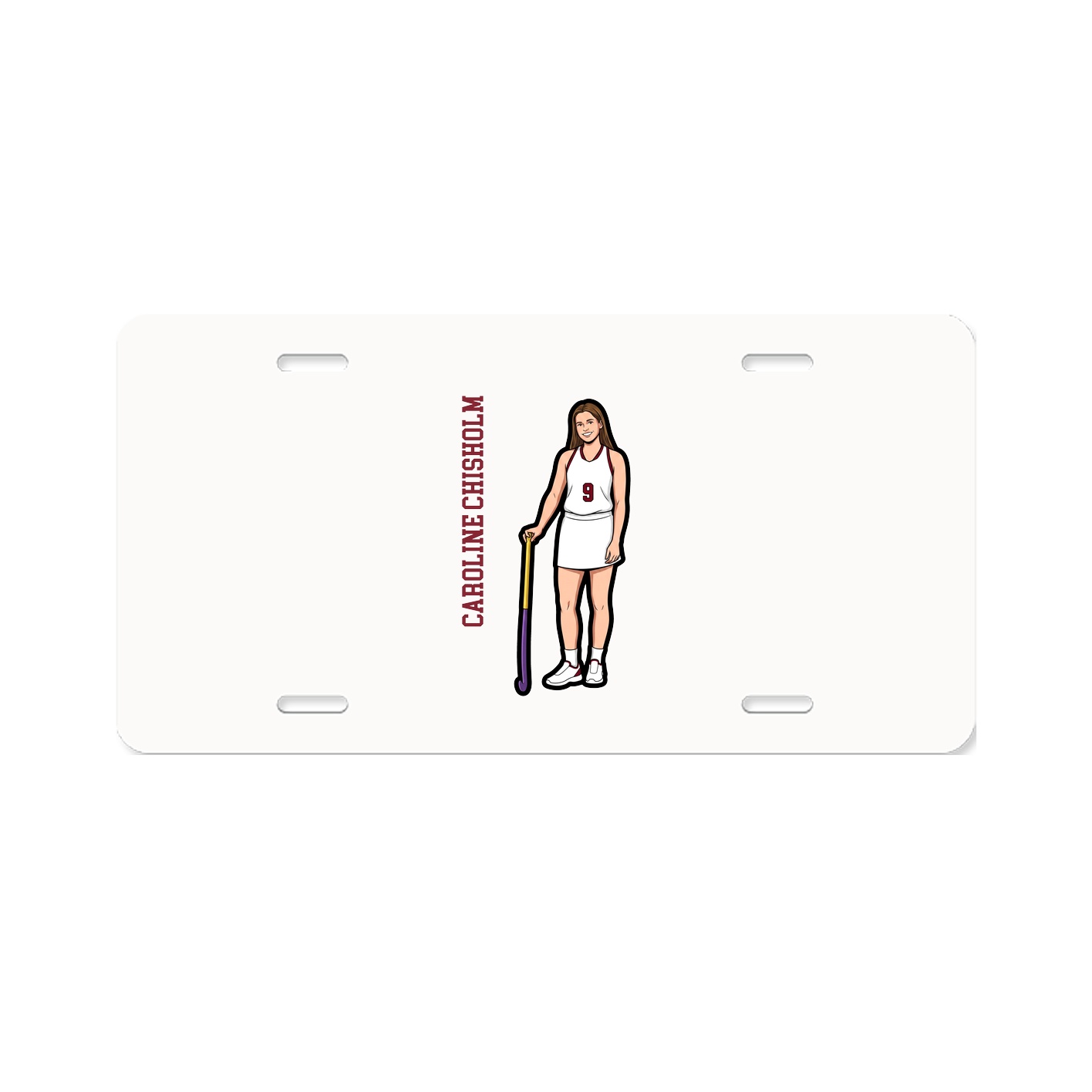 License Plate — Name Vertical in Classic