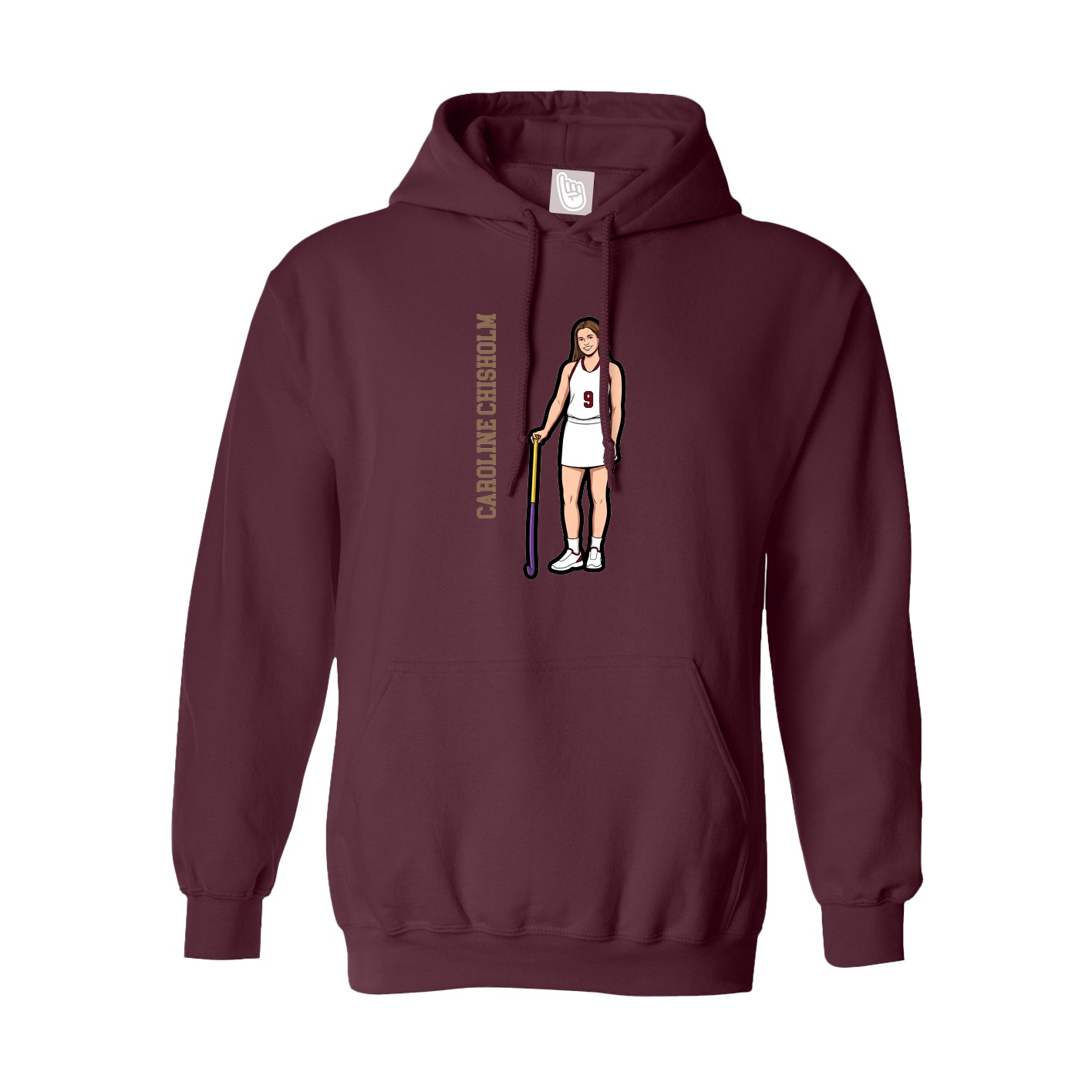Youth Hoodie — Name Vertical in Maroon