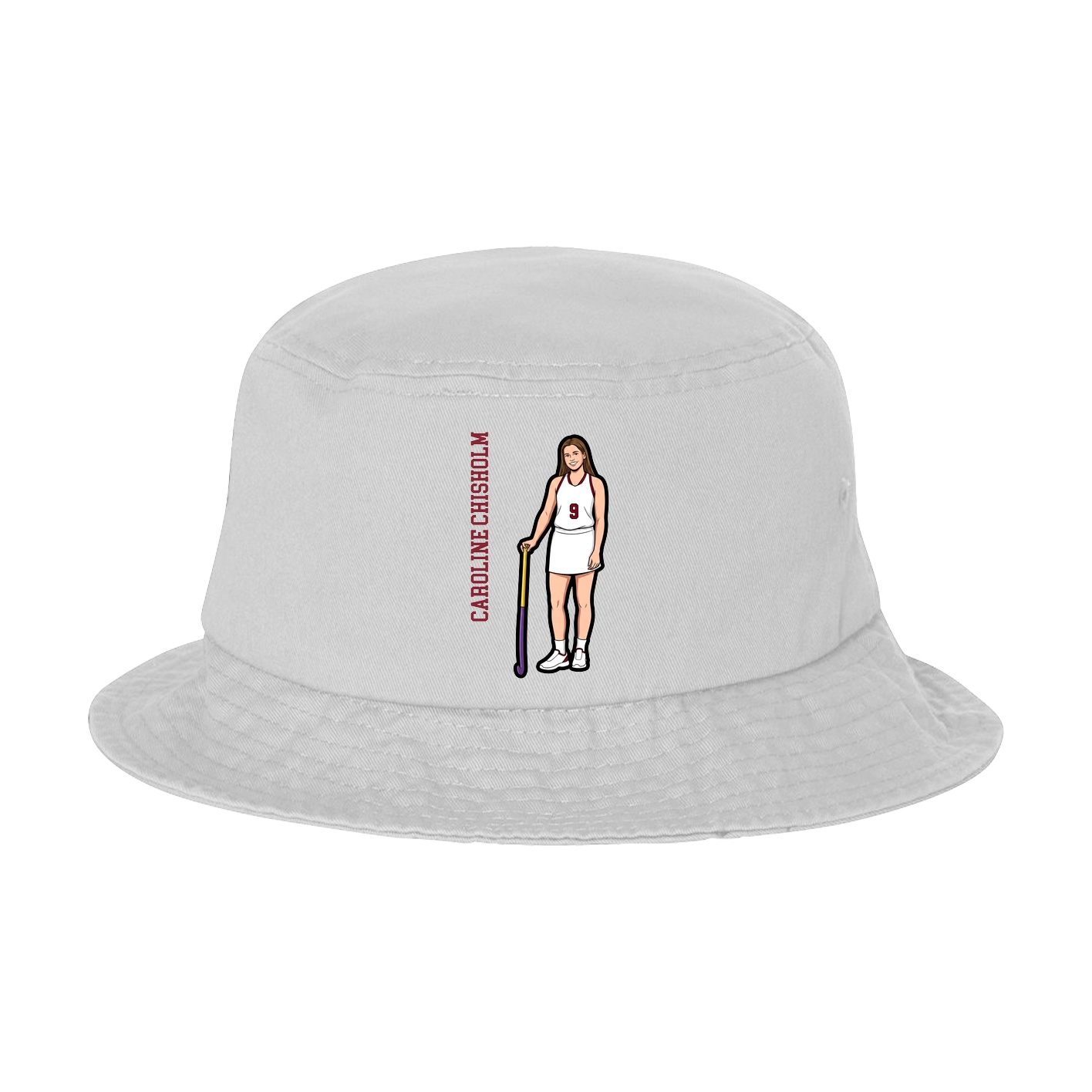 Bucket Cap — Name Vertical in White