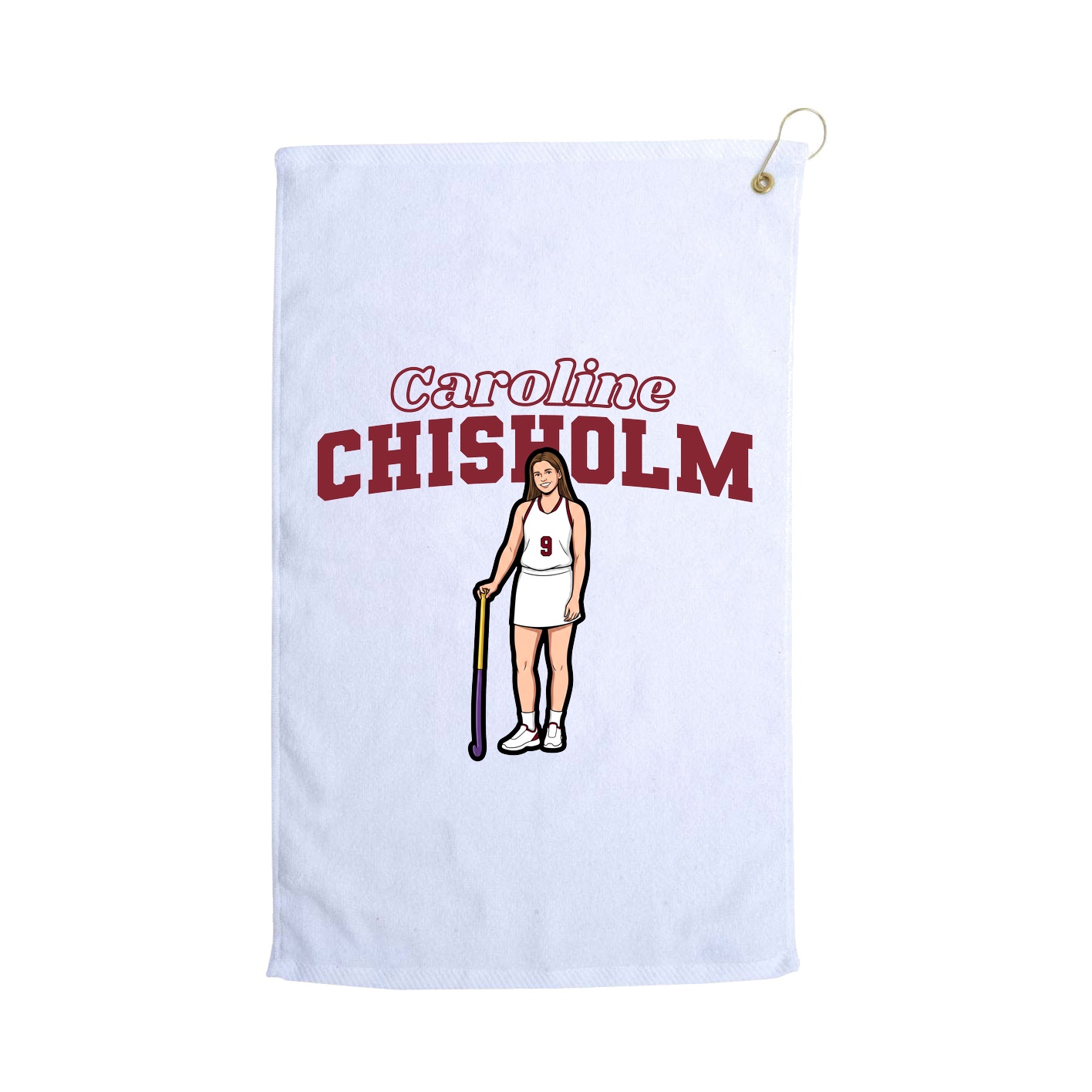 Golf Towel — Name Arch in White