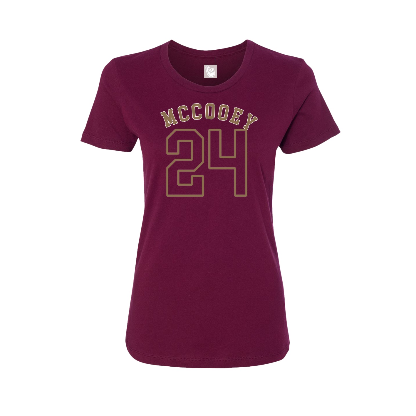 Fitted Women's Tee — Shirsey Arch in Maroon