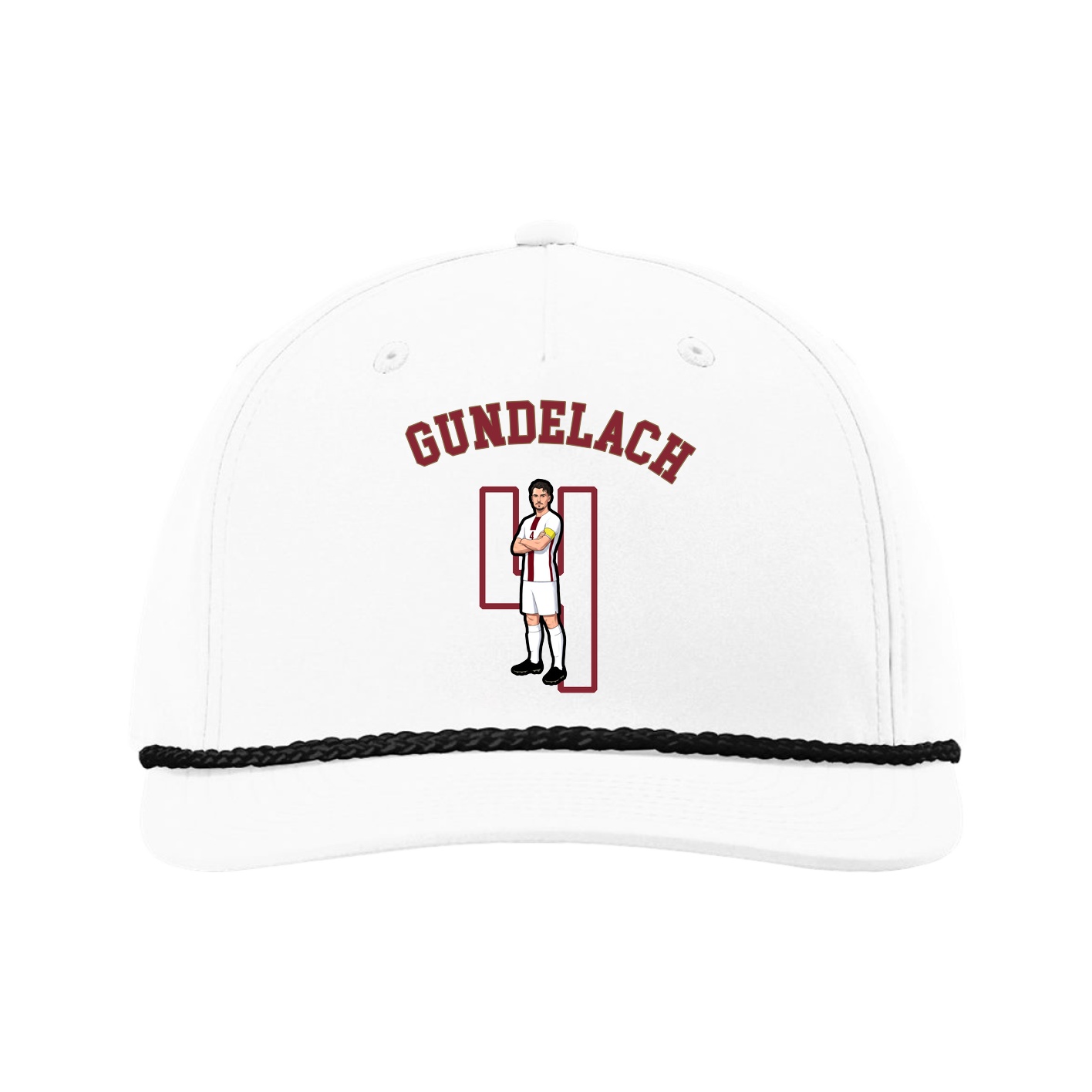 Five-Panel Classic Rope Cap — Shirsey Arch in White