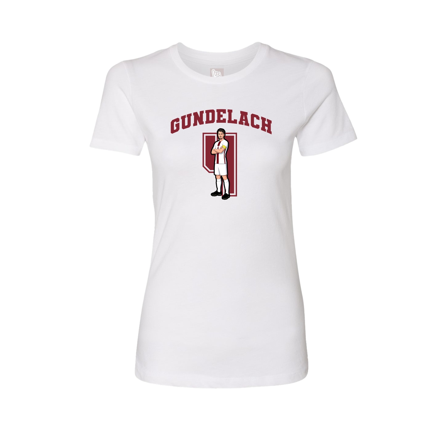 Fitted Women's Tee — Number in White