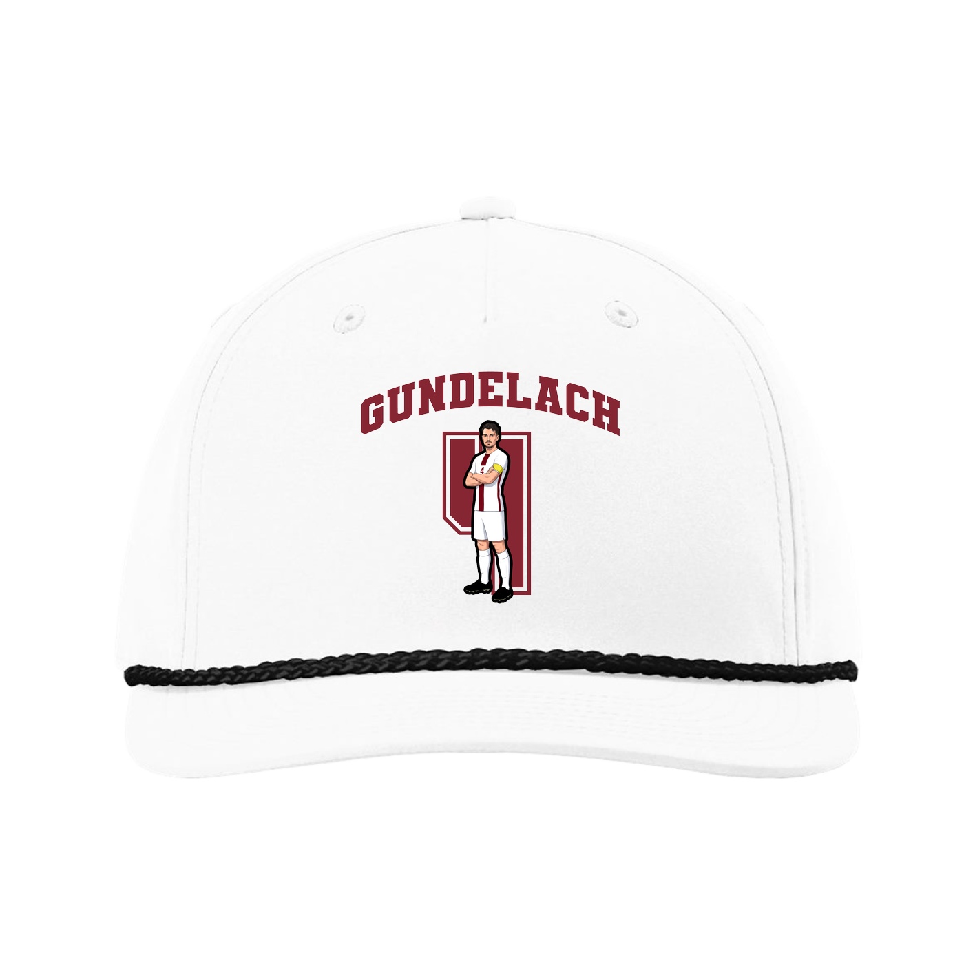 Five-Panel Classic Rope Cap — Number in White