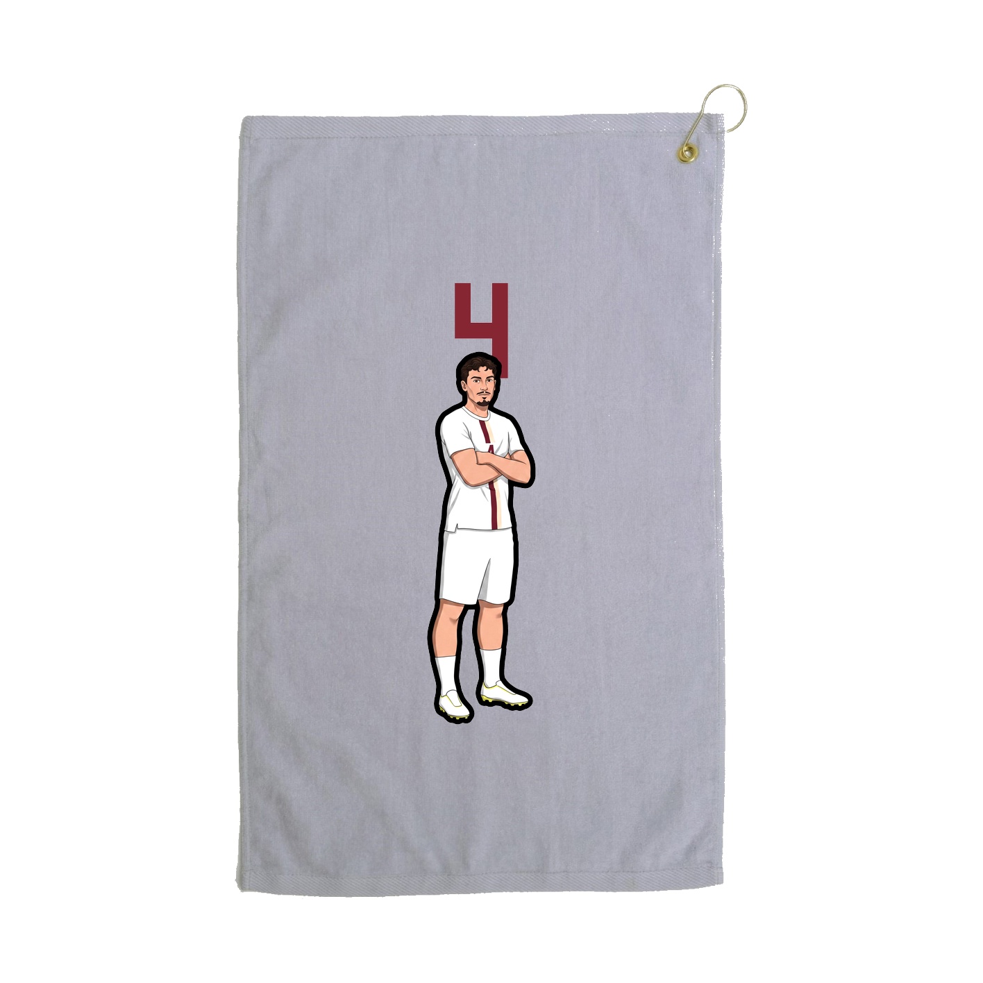 Golf Towel — Number Top in Grey