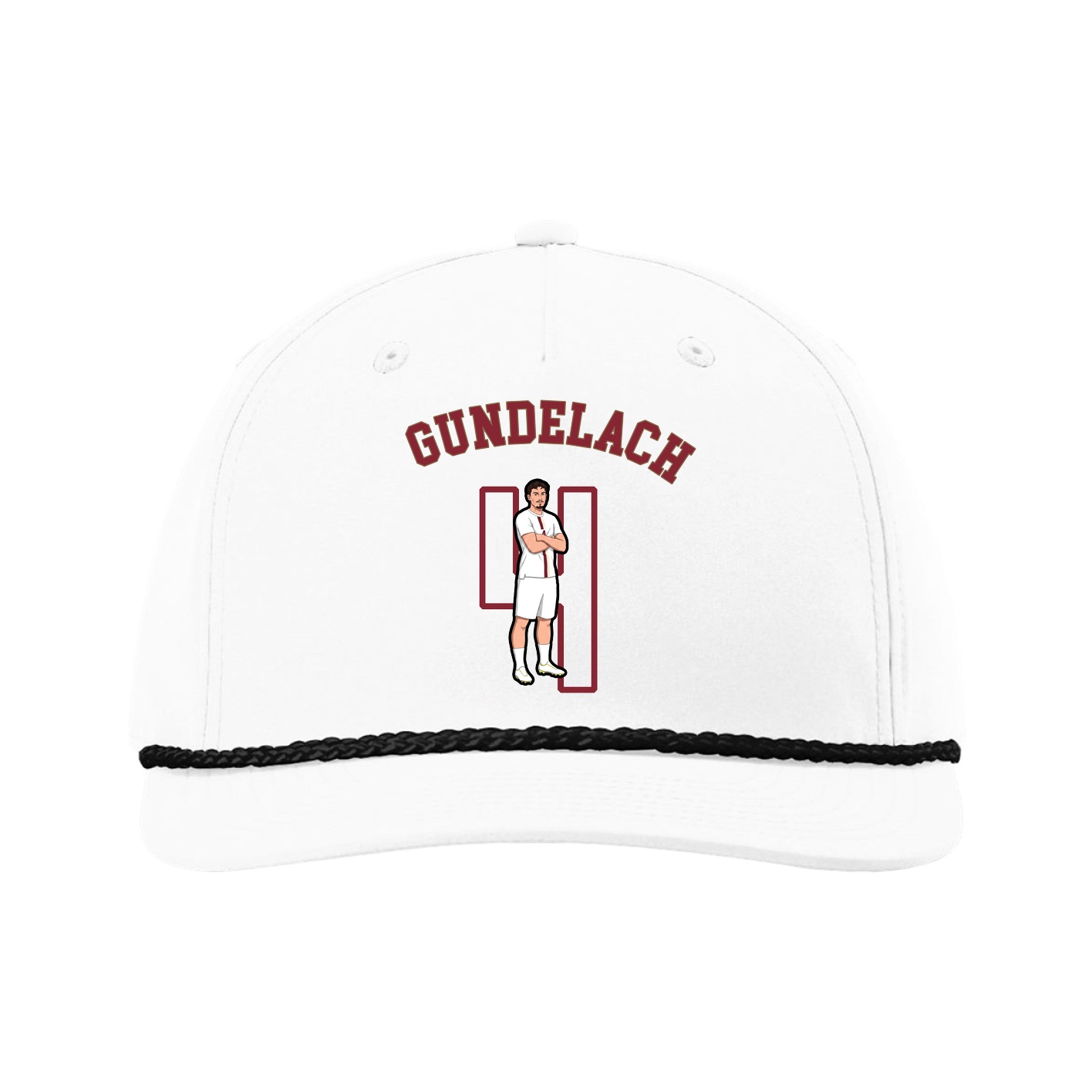 Five-Panel Classic Rope Cap — Shirsey Arch in White