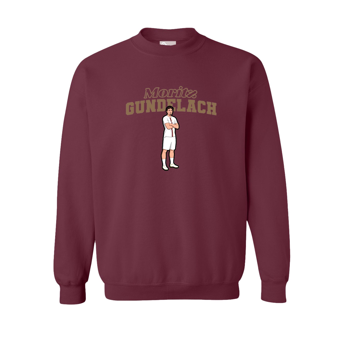 Fleece Crew — Name Arch in Maroon