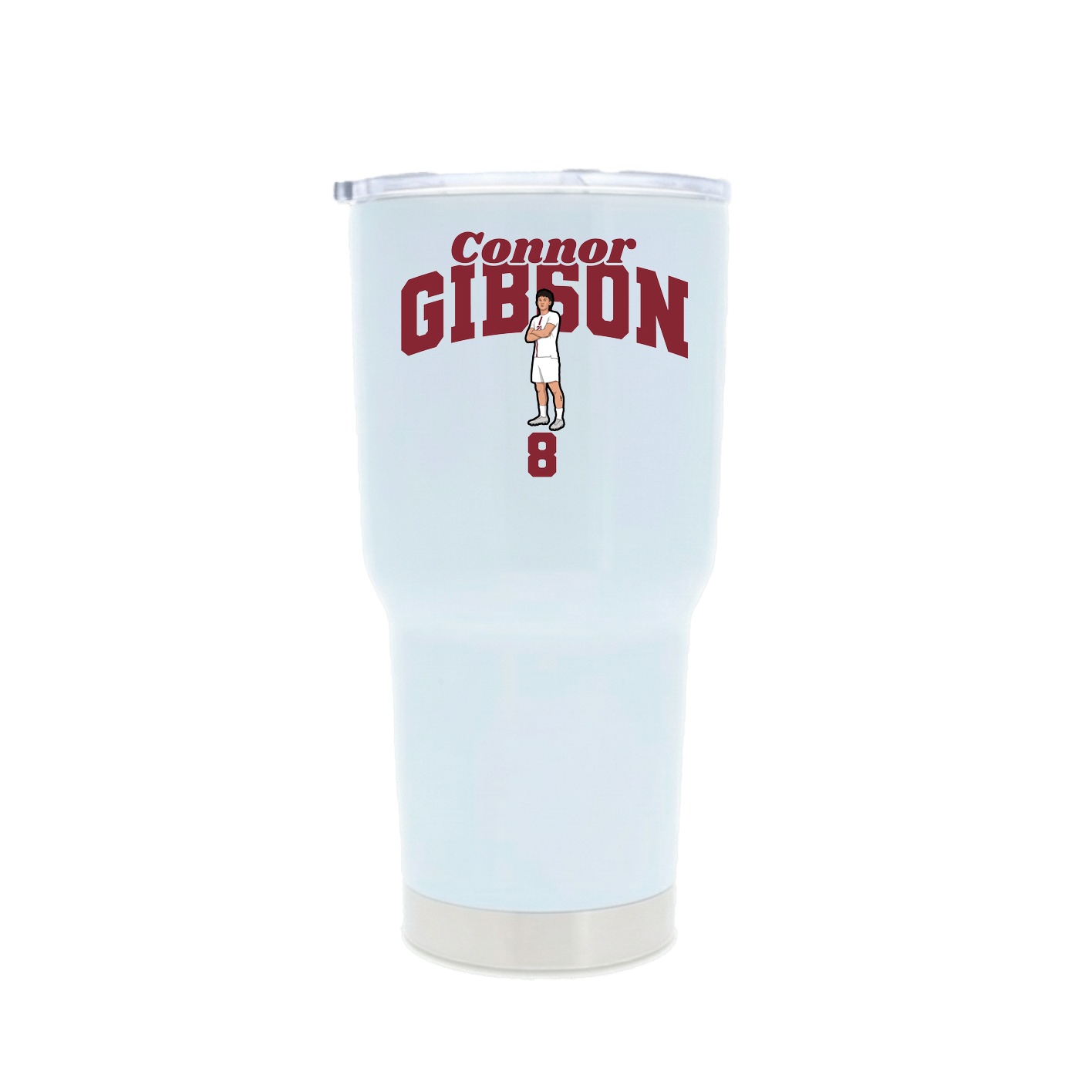 30oz Stainless Steel Tumbler — Signature Arch in White