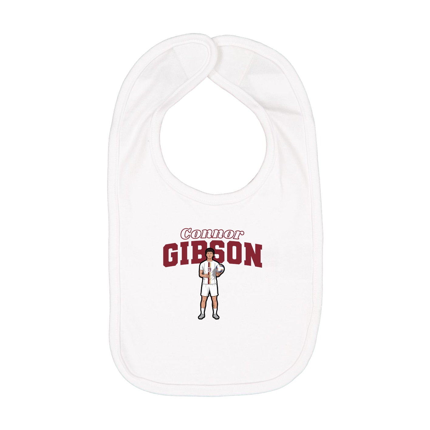 Infant Bib — Name Arch in White