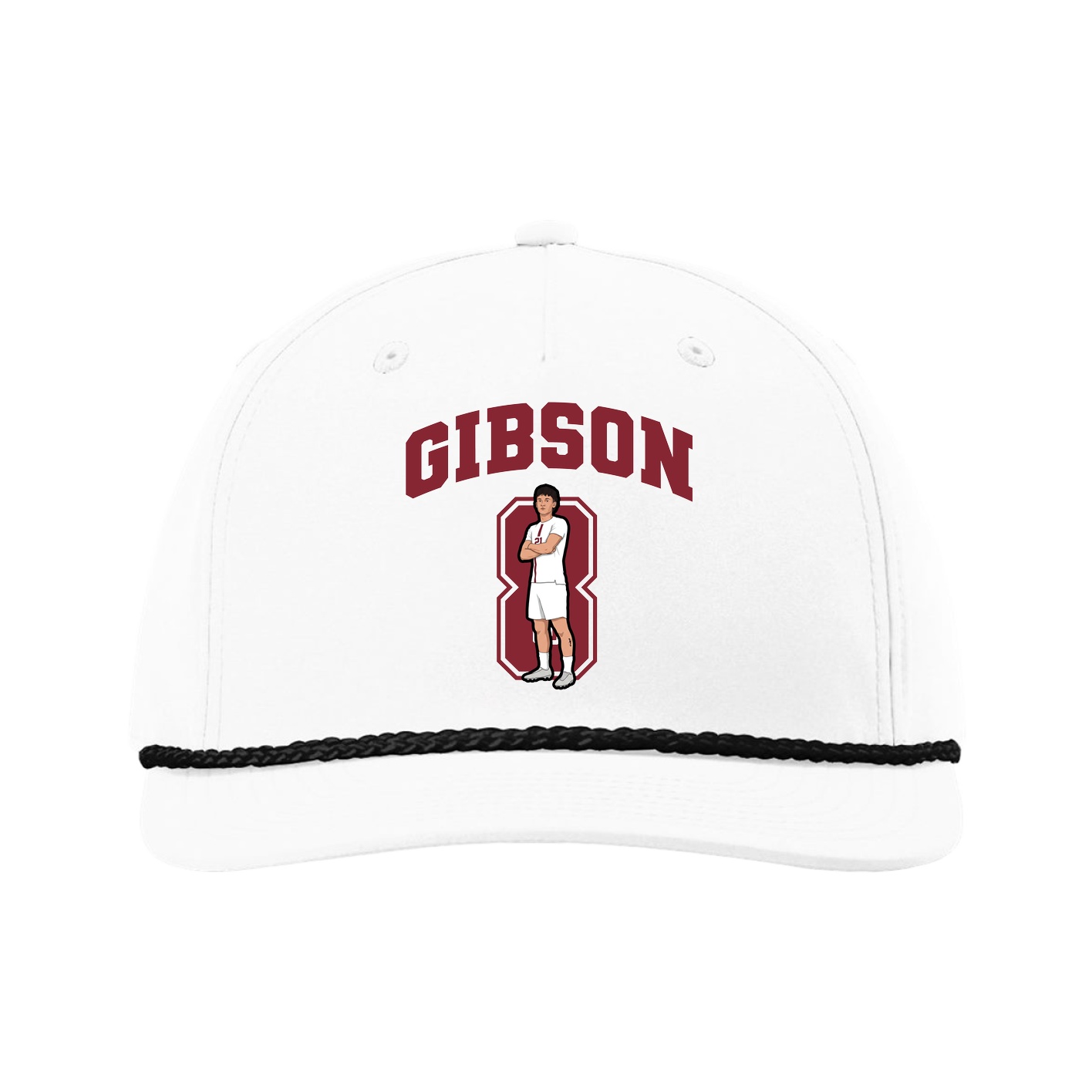 Five-Panel Classic Rope Cap — Number in White