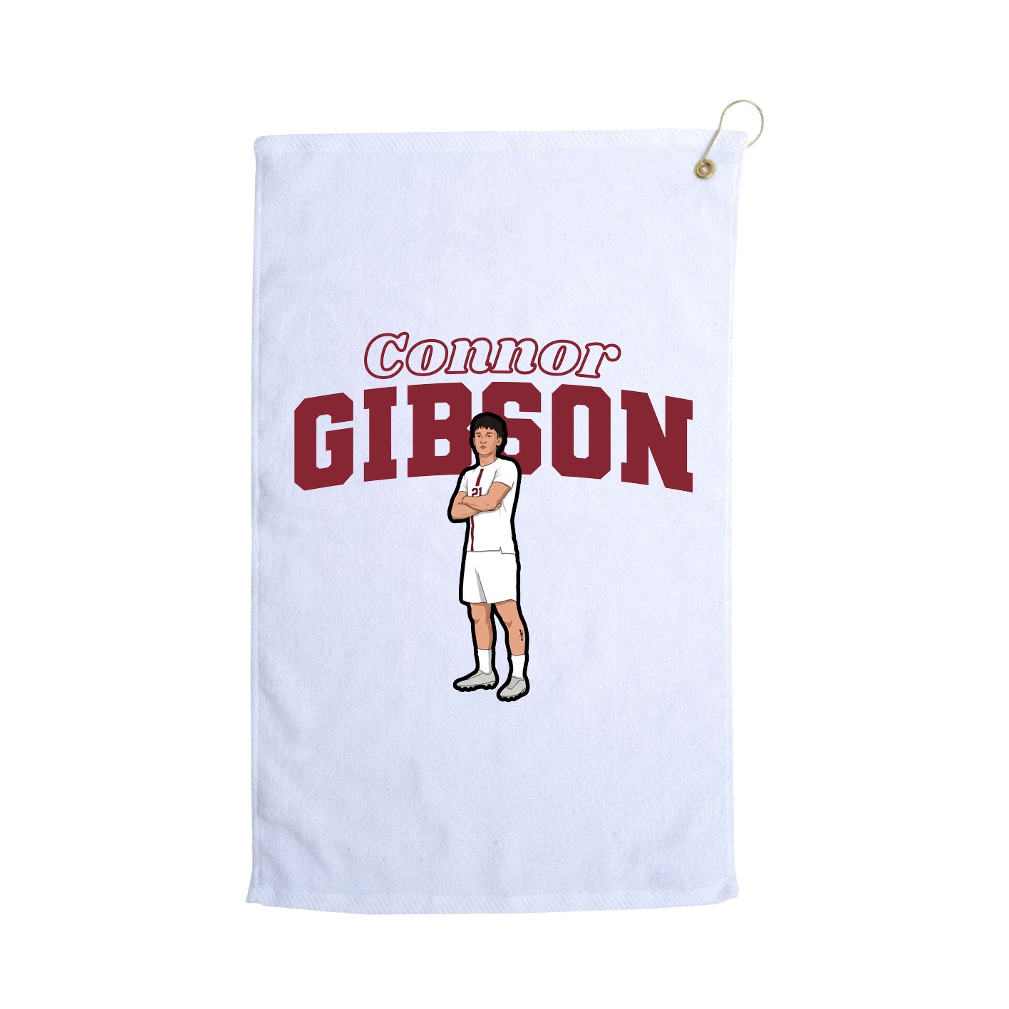 Golf Towel — Name Arch in White