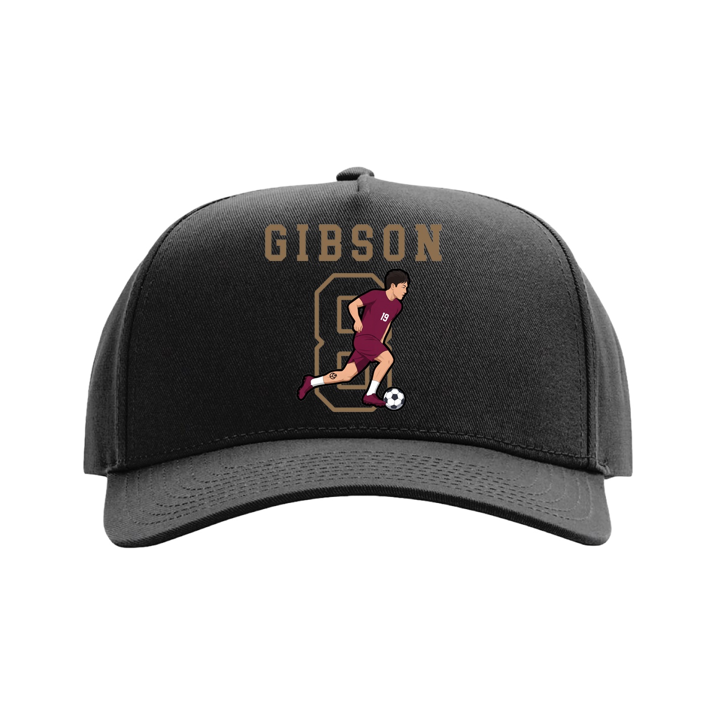 Full Fabric Five-Panel Champ Cap — Shirsey in Black