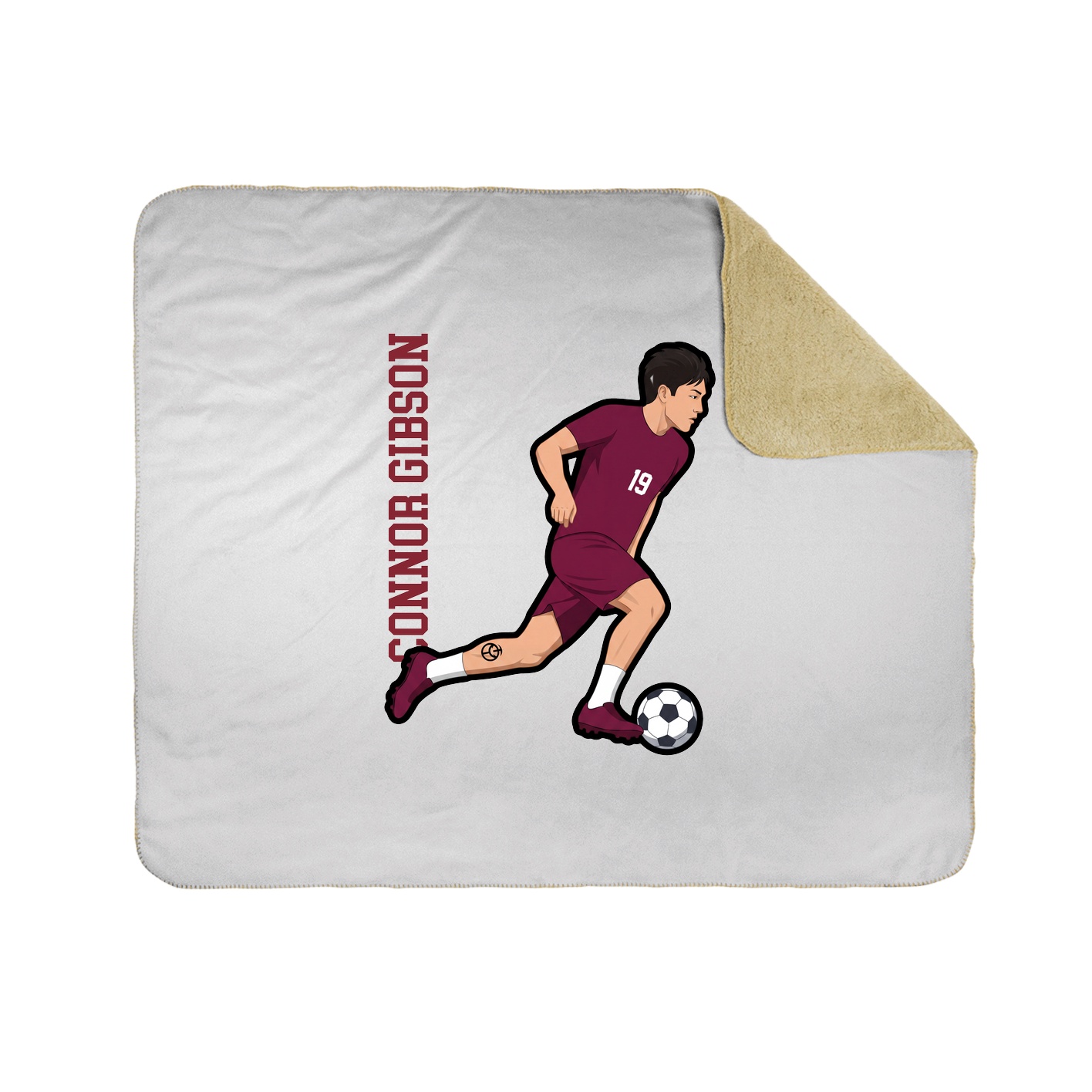 Throw Blanket — Name Vertical in White