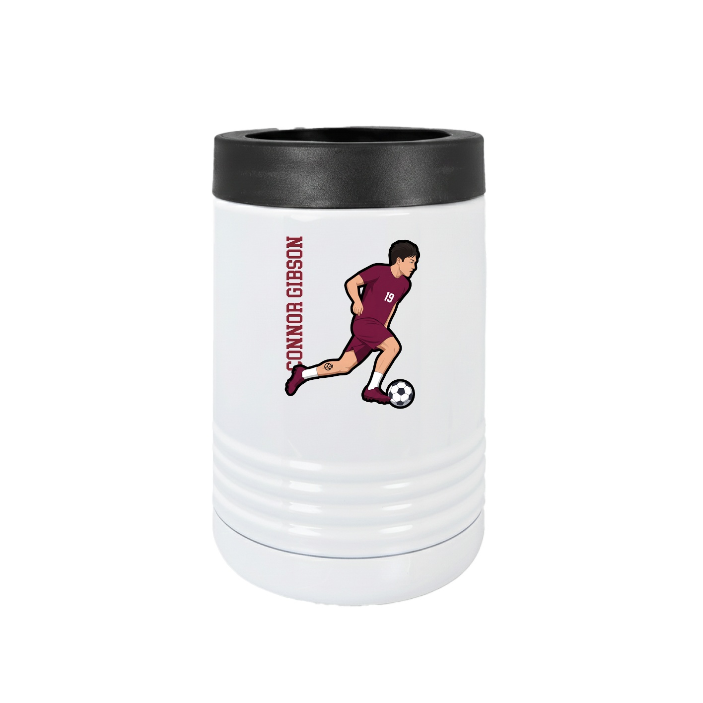 Beverage Holder — Name Vertical in White