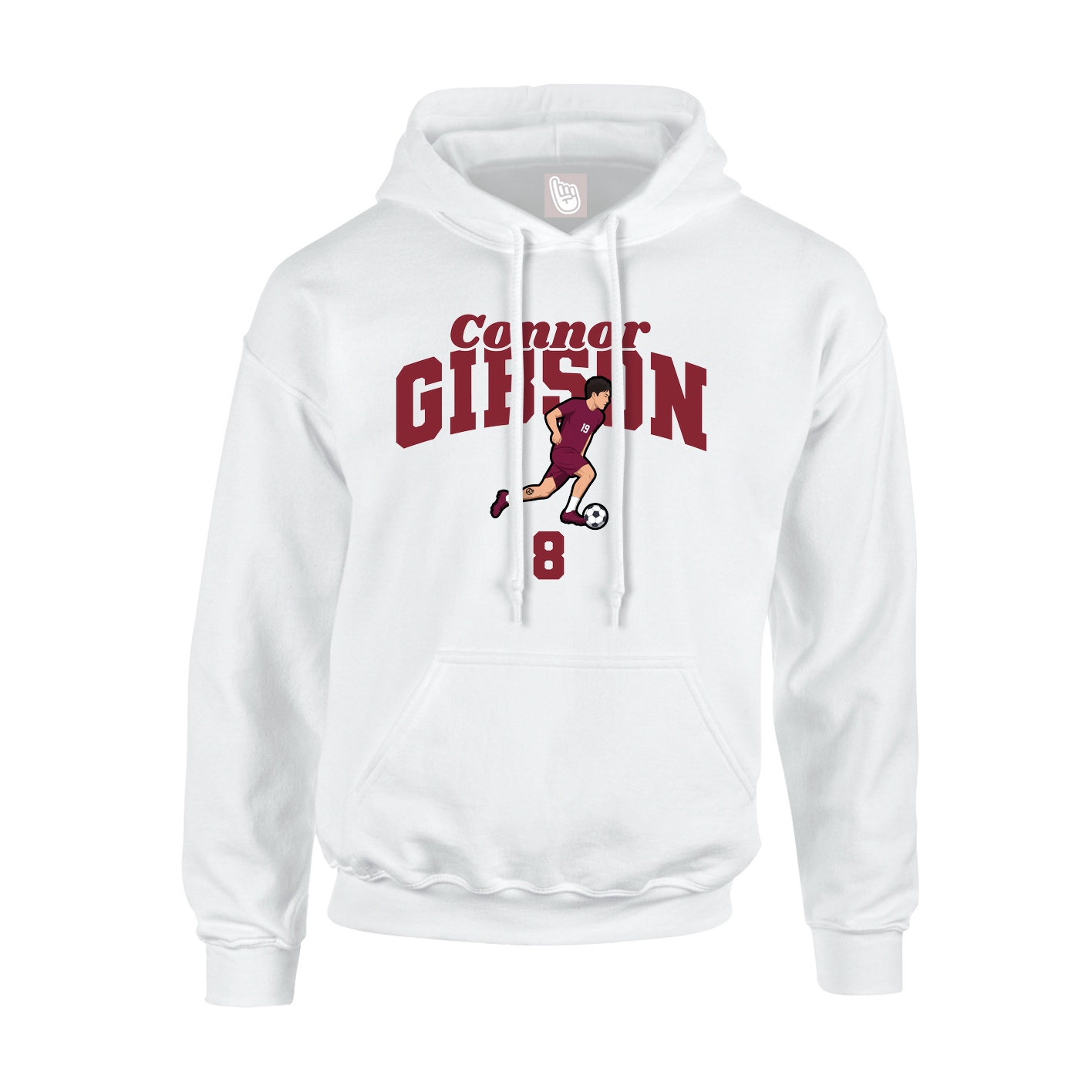 Youth Hoodie — Signature Arch in White