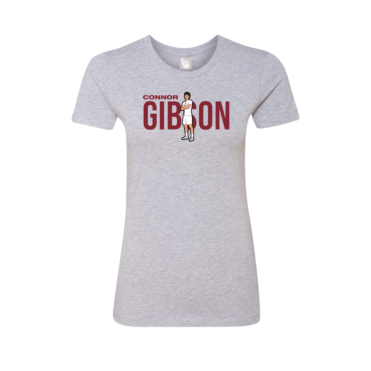 Fitted Women's Tee — Player Name in Grey