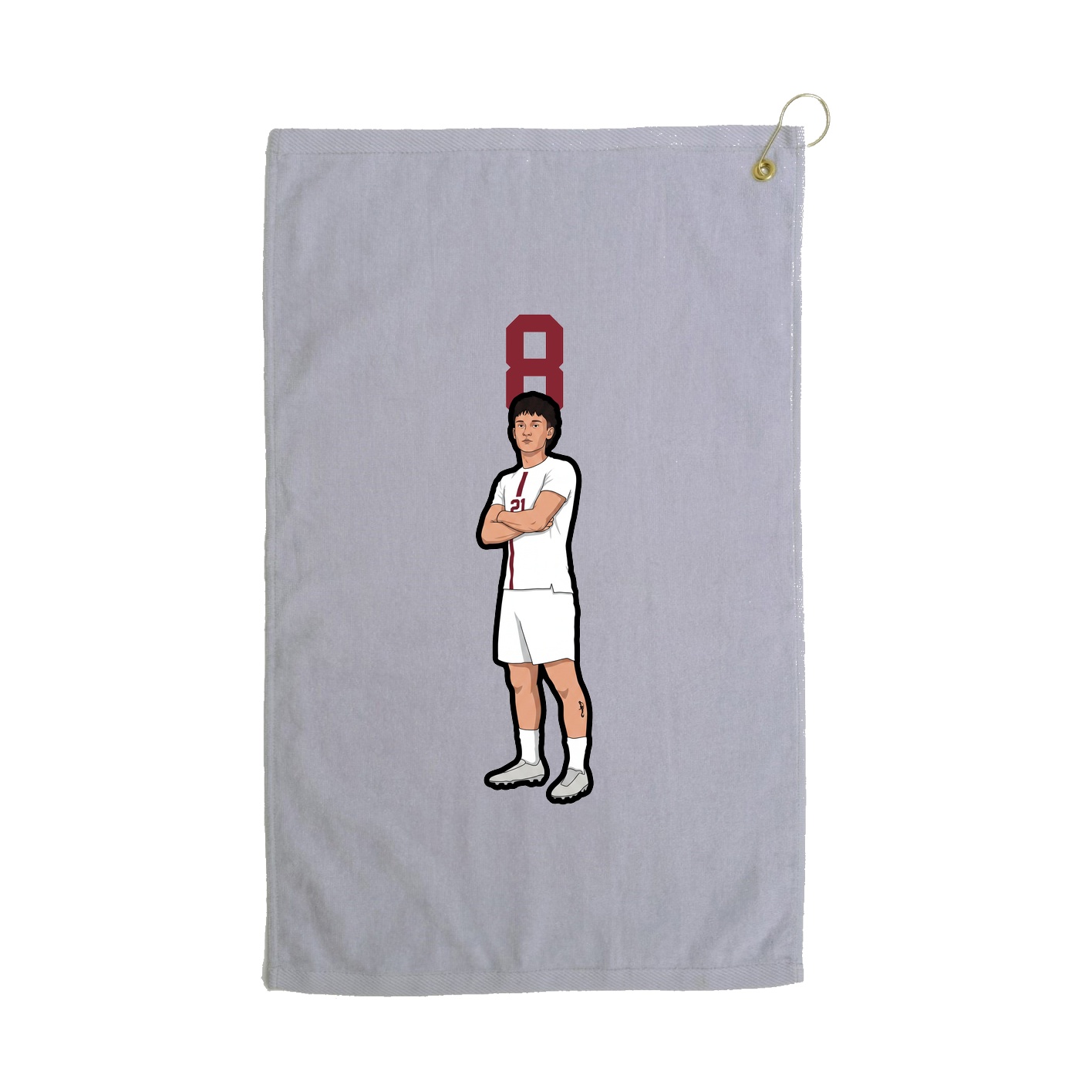 Golf Towel — Number Top in Grey