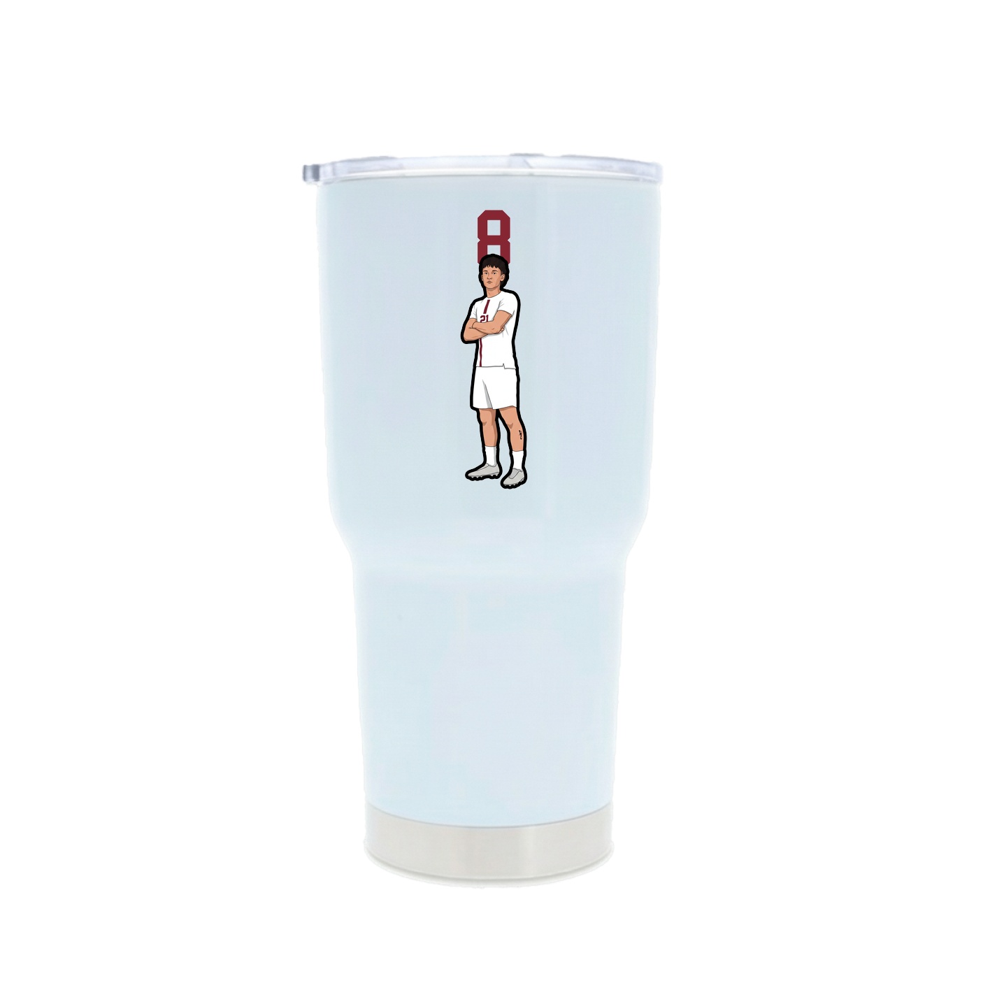 30oz Stainless Steel Tumbler — Number Top in White