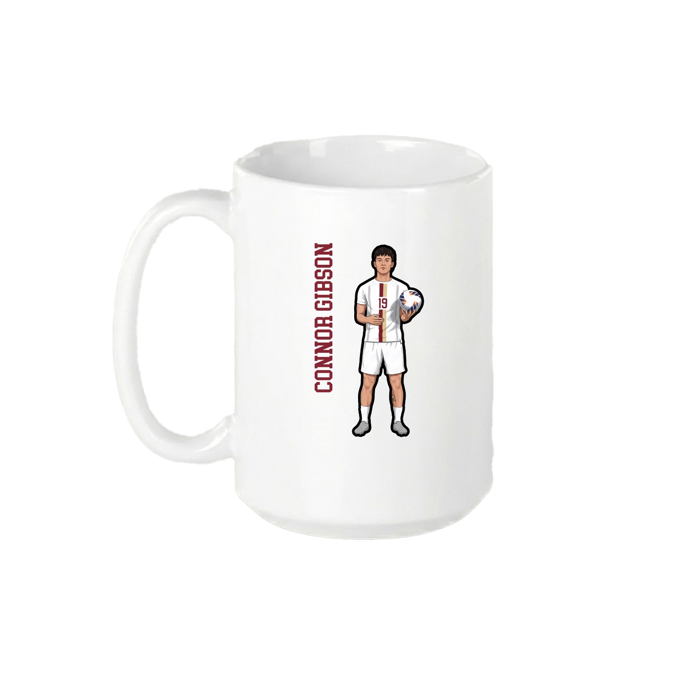 15oz Coffee Mug — Name Vertical in White