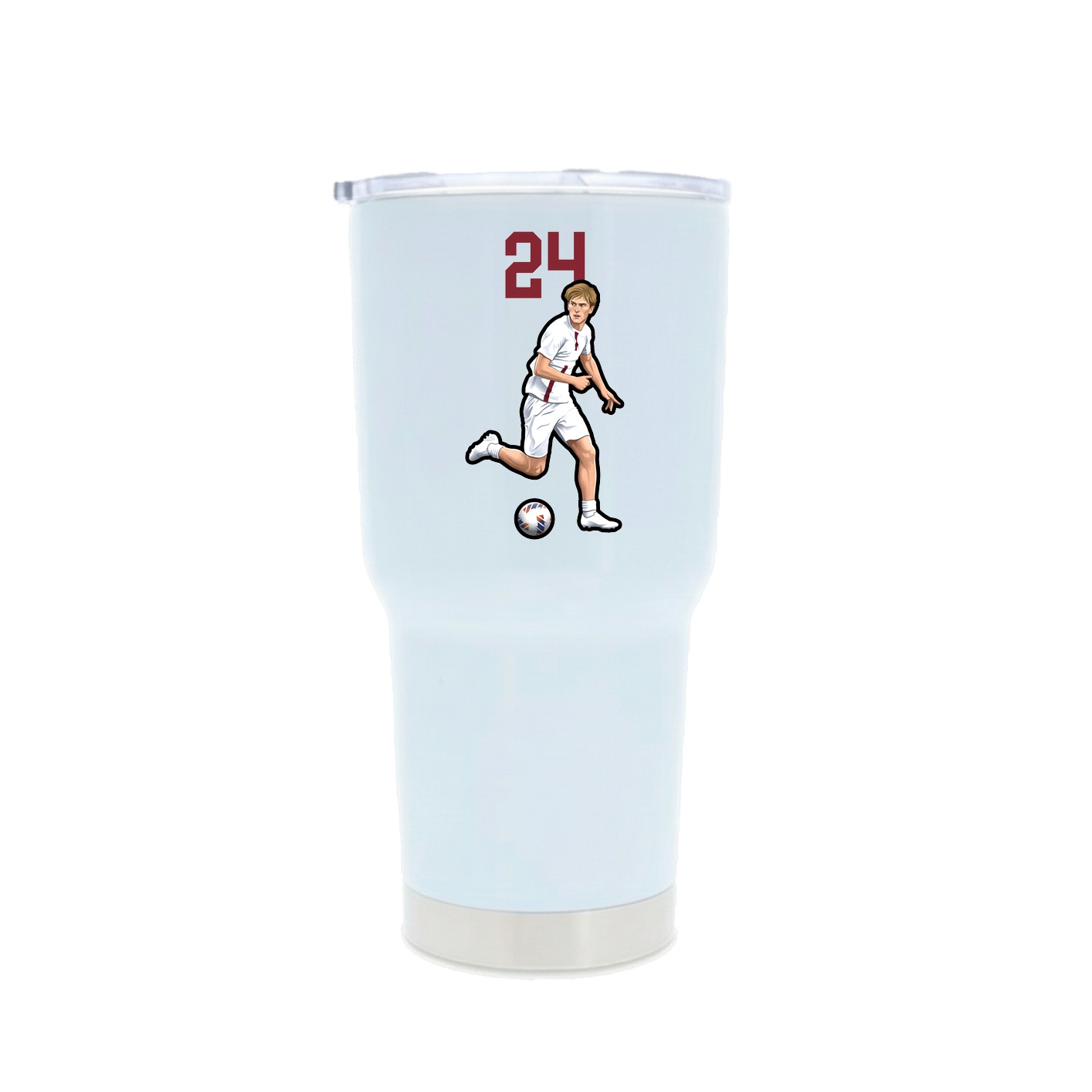 30oz Stainless Steel Tumbler — Number Top in White
