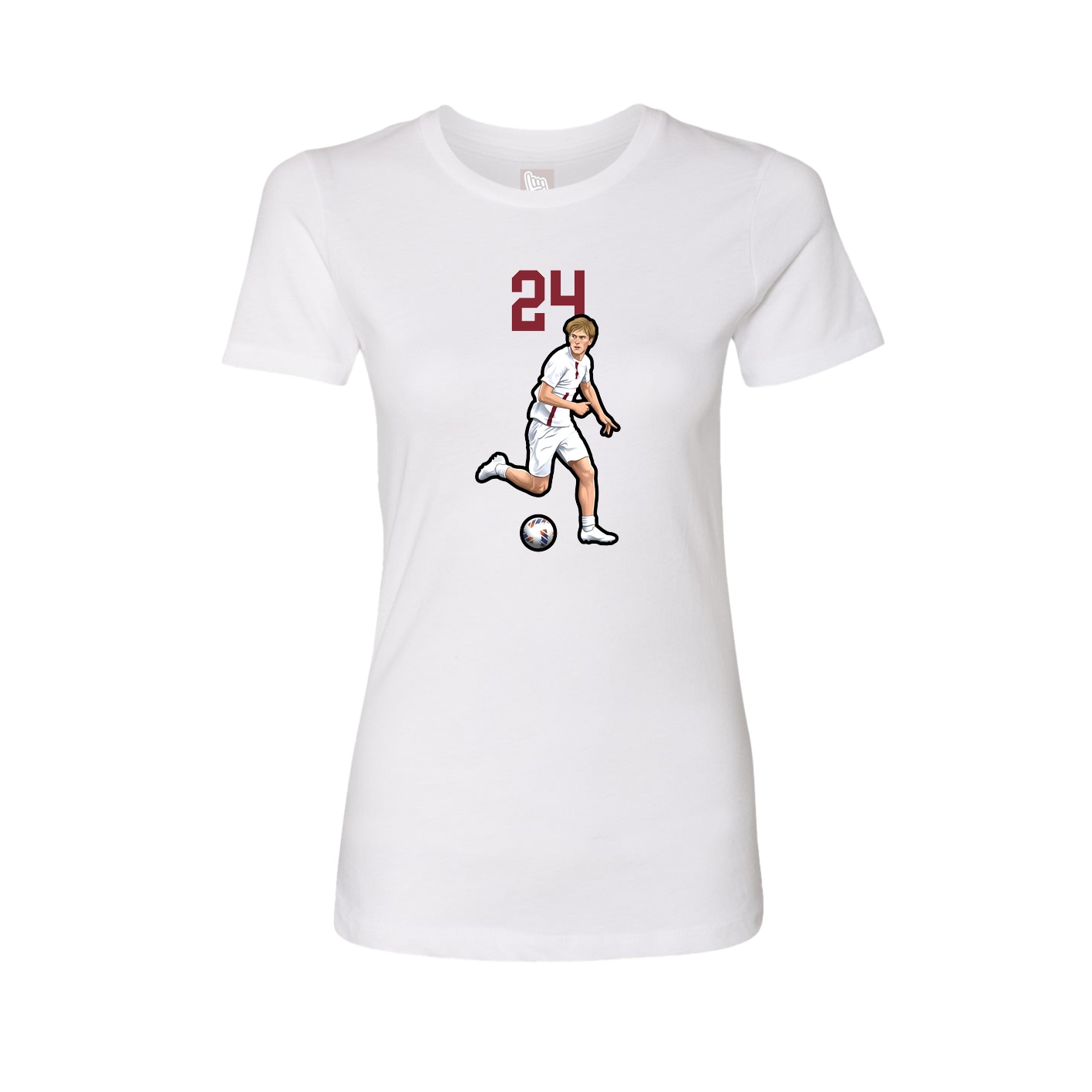 Fitted Women's Tee — Number Top in White