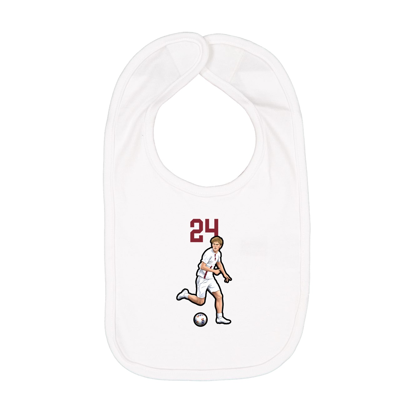 Infant Bib — Number Top in White