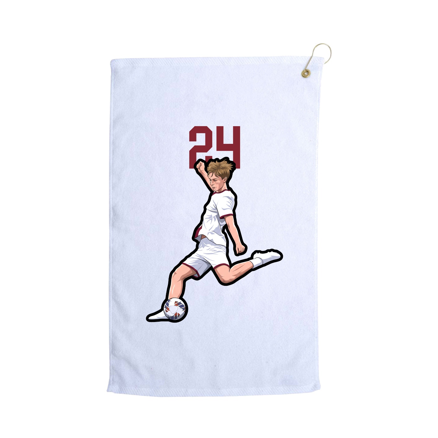 Golf Towel — Number Top in White
