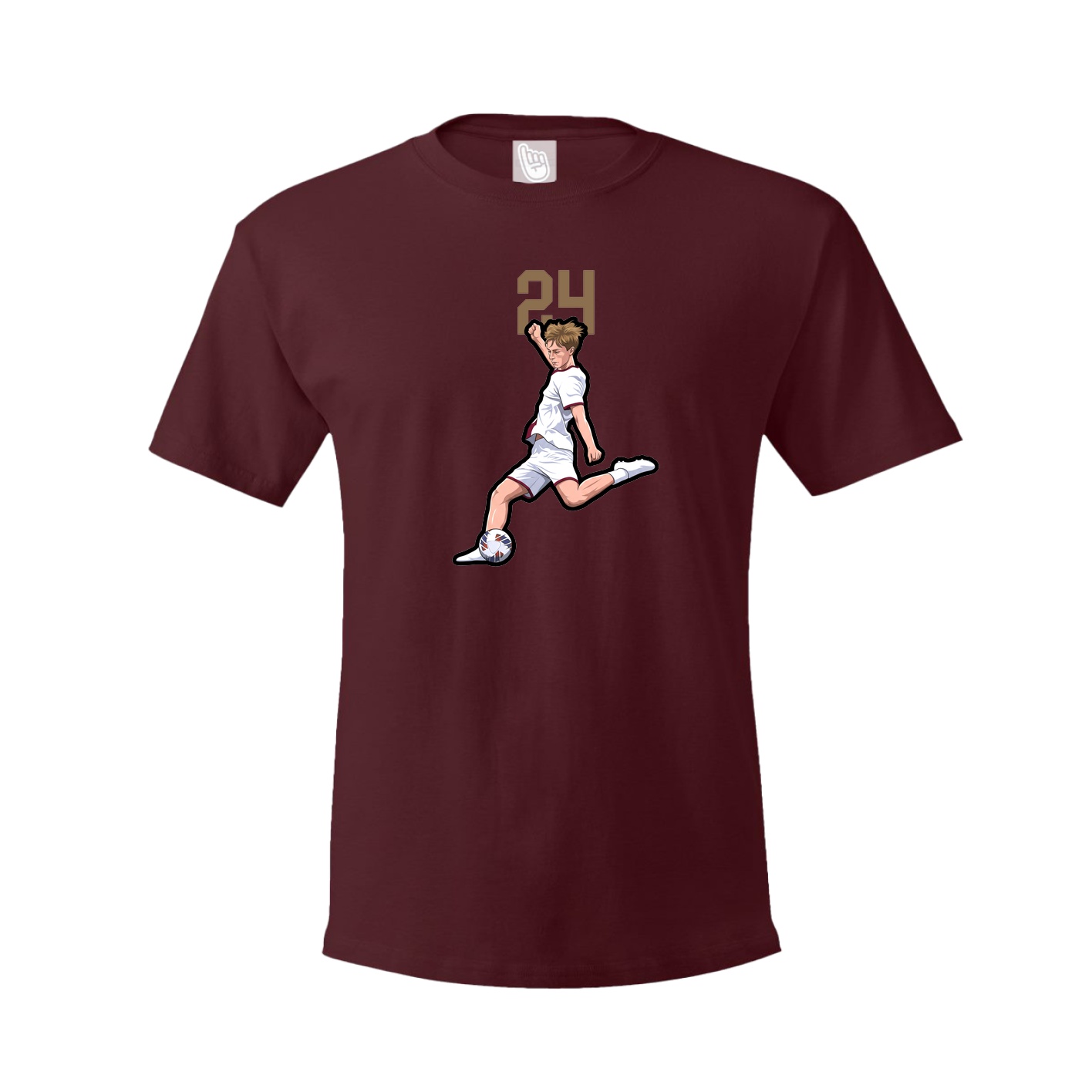 Youth Tee — Number Top in Maroon