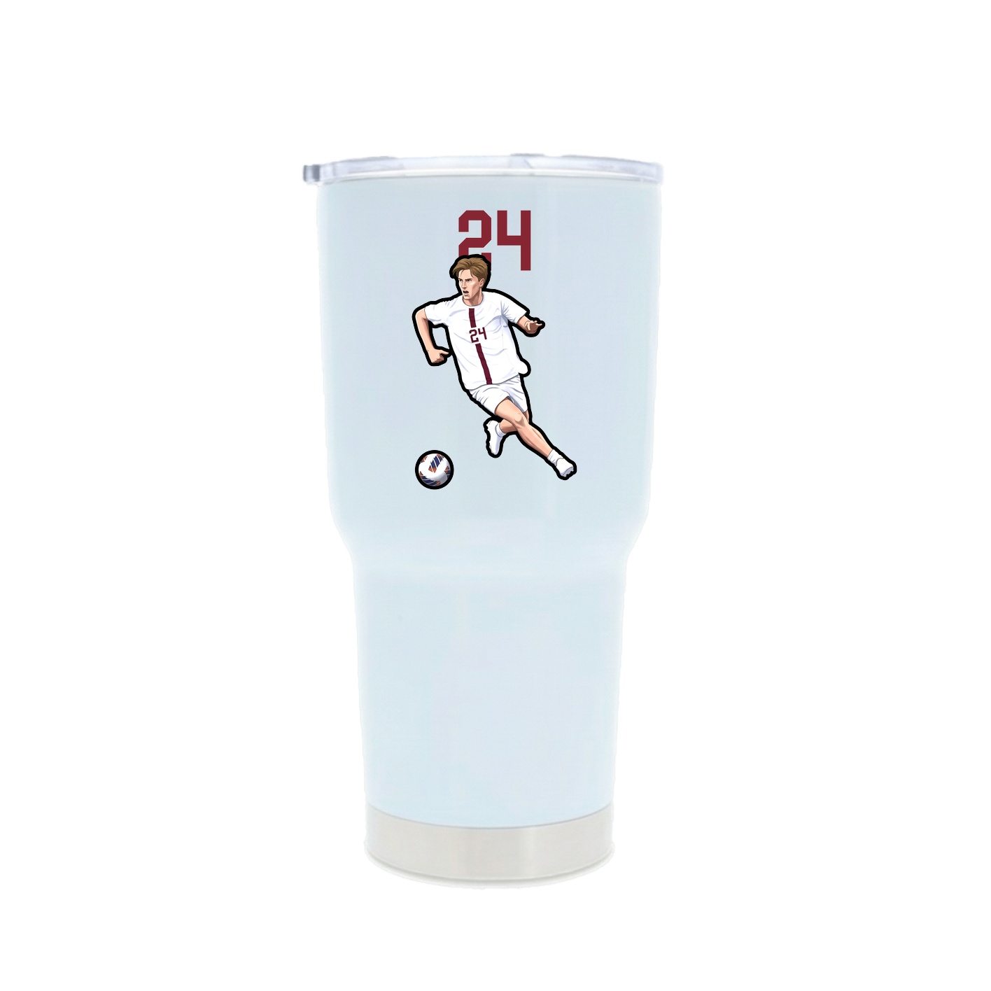 30oz Stainless Steel Tumbler — Number Top in White