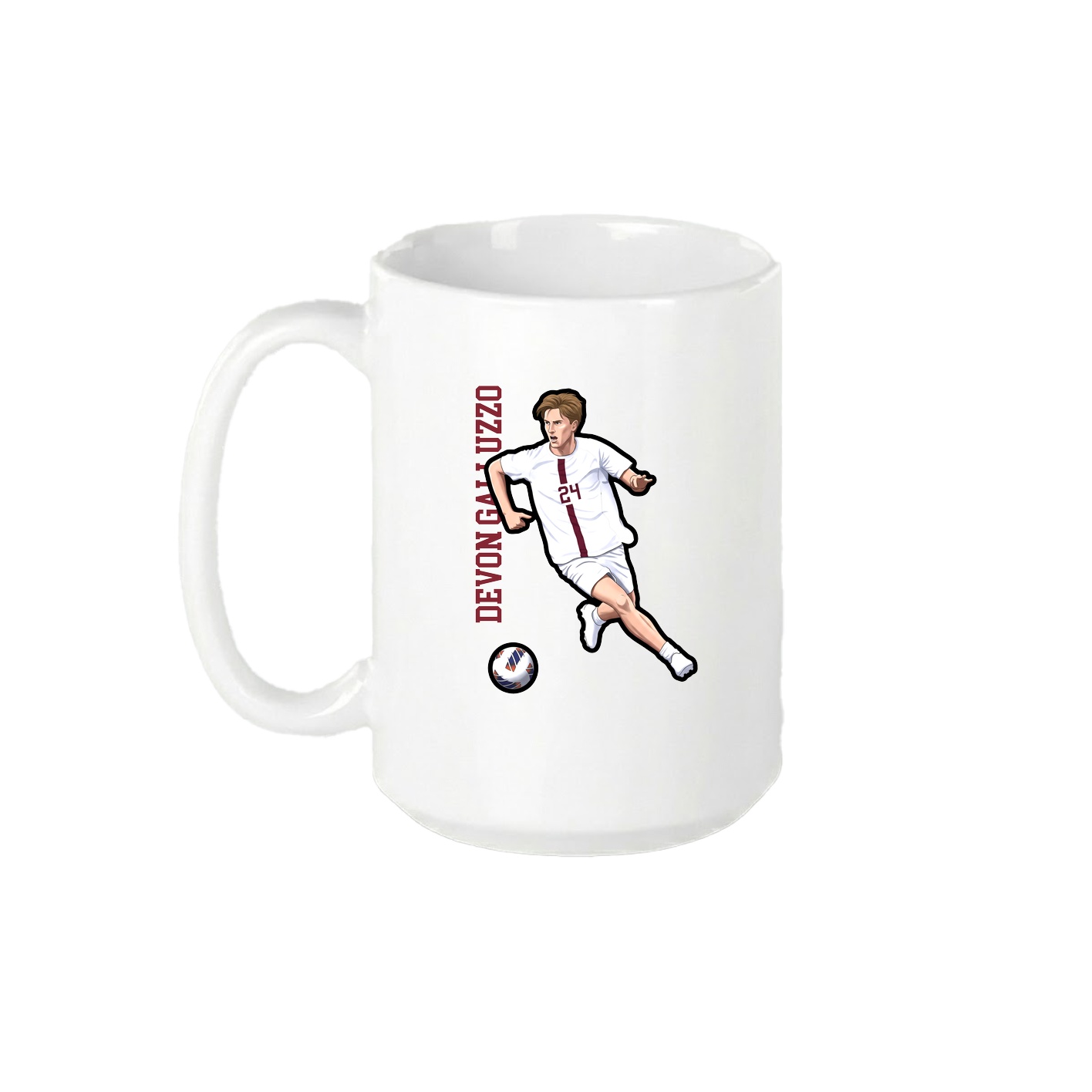 15oz Coffee Mug — Name Vertical in White