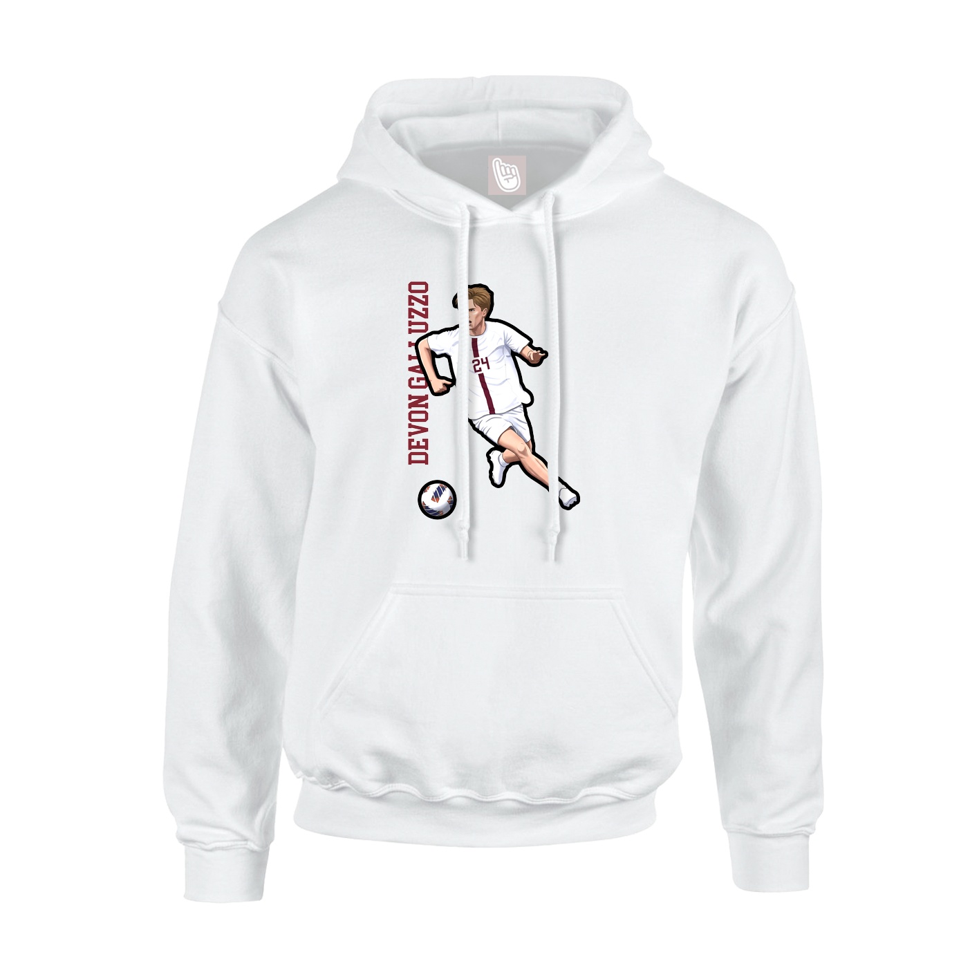 Youth Hoodie — Name Vertical in White