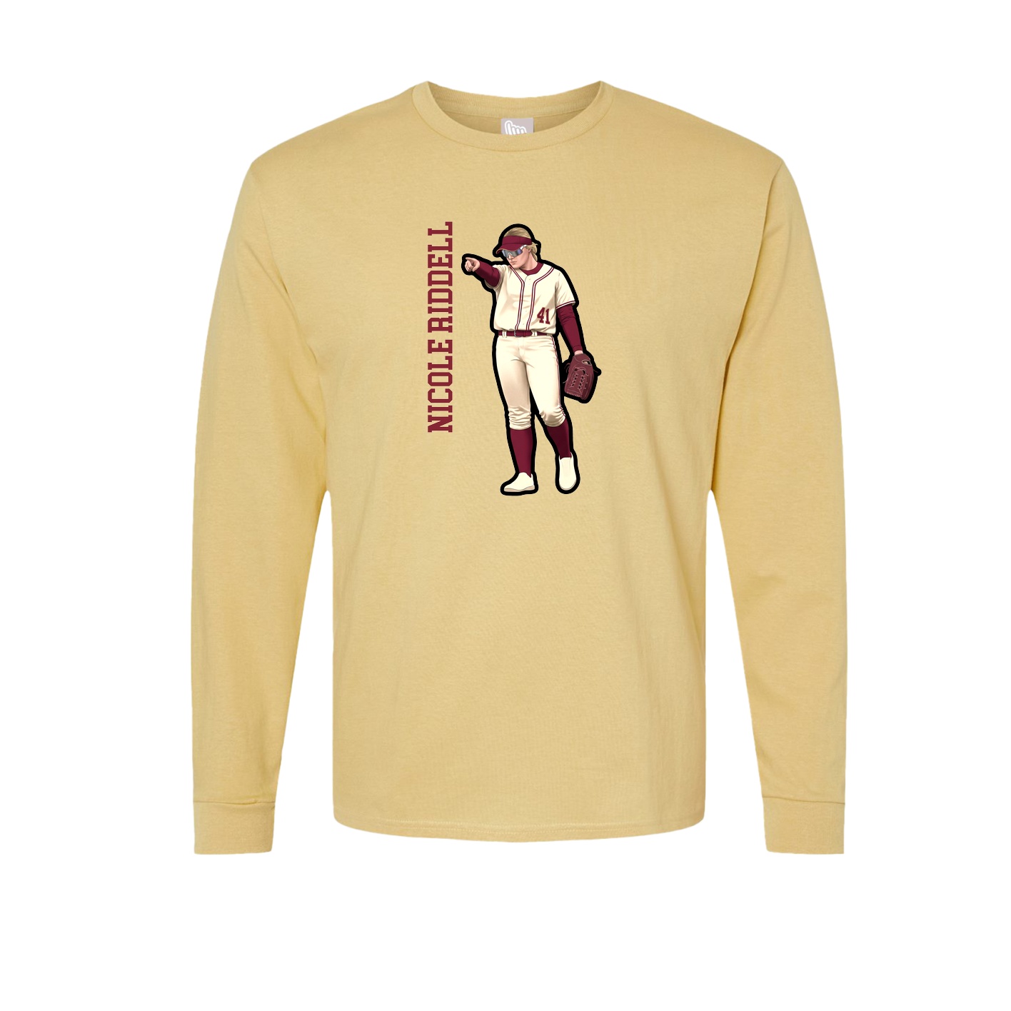 Long Sleeve Tee — Name Vertical in Vegas Gold
