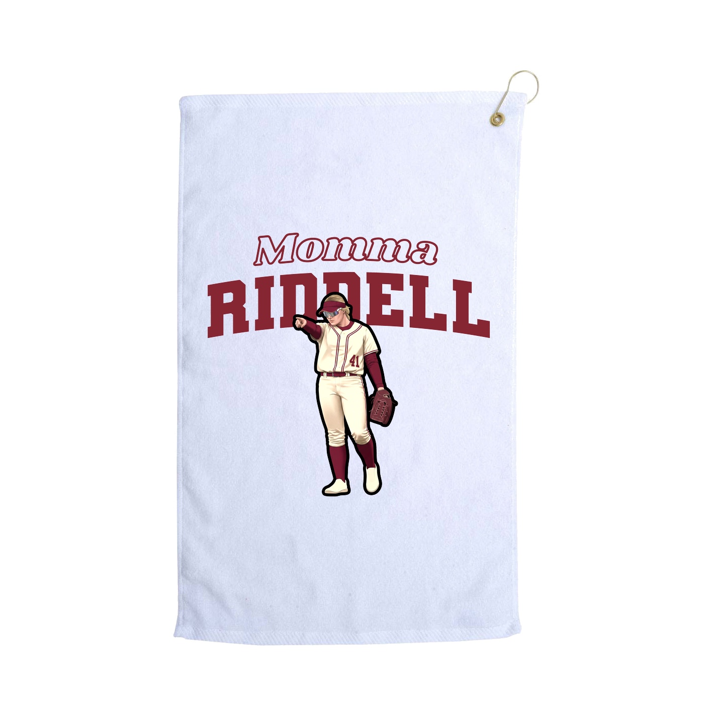 Golf Towel — Mothers Day Block in White