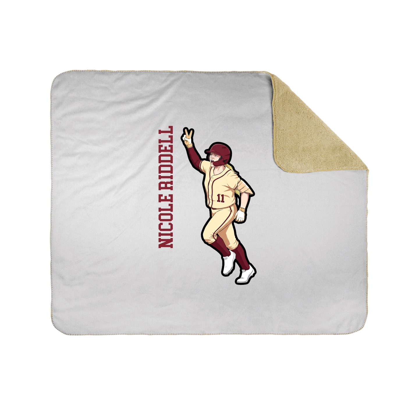 Throw Blanket — Name Vertical in White