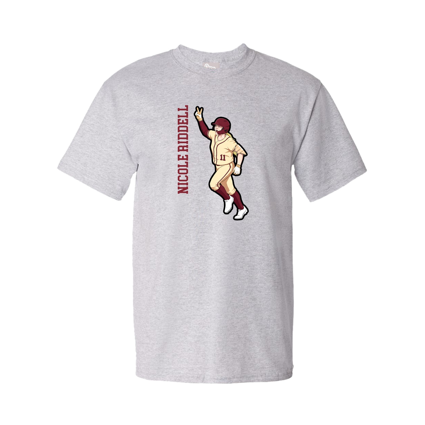 Tee — Name Vertical in Grey