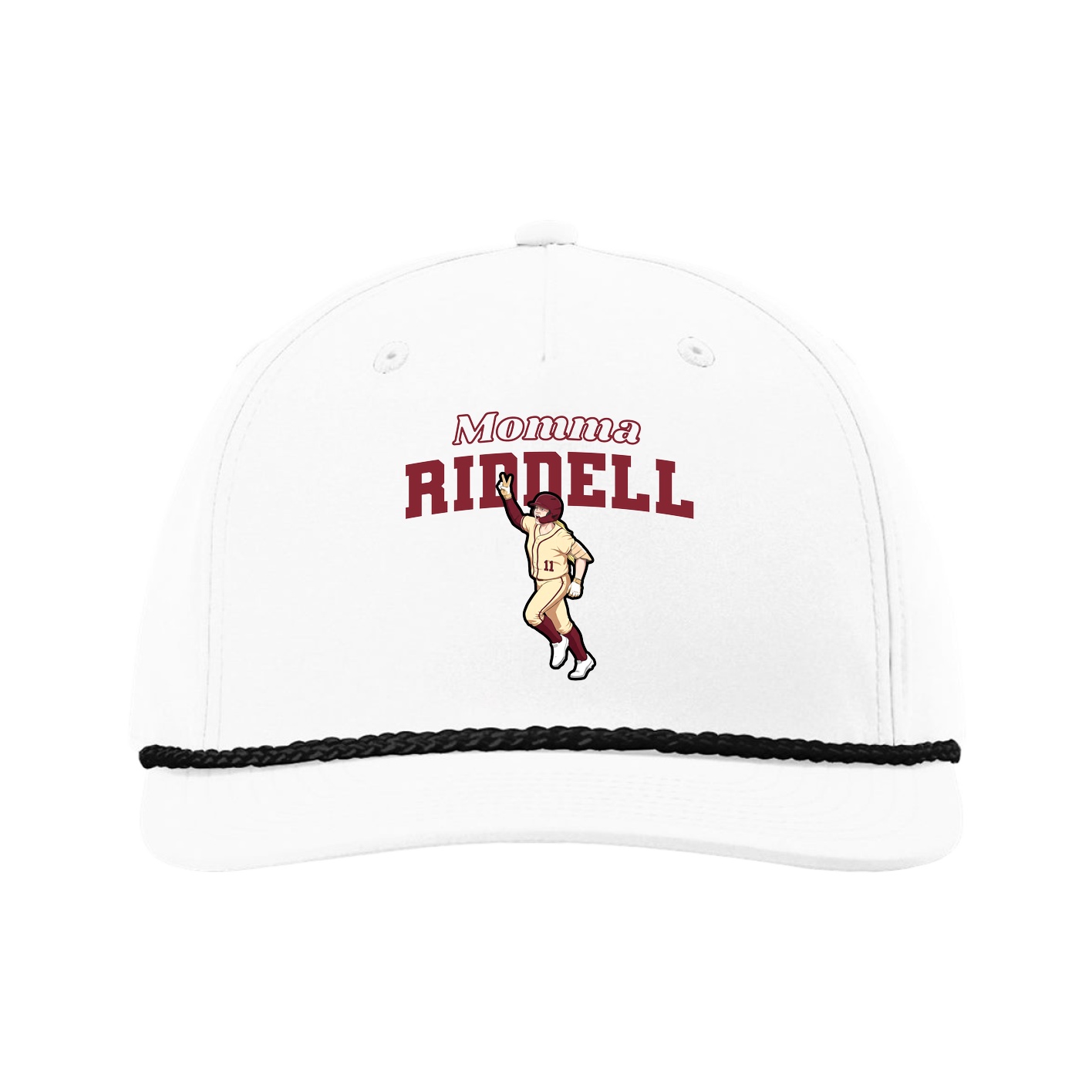 Five-Panel Classic Rope Cap — Mothers Day Block in White