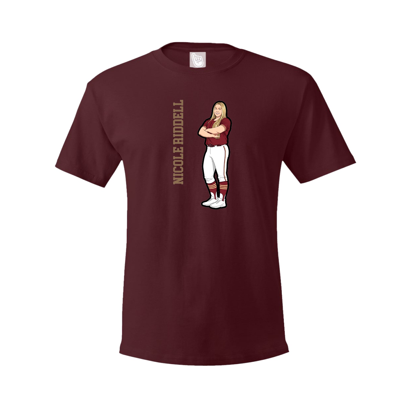 Youth Tee — Name Vertical in Maroon