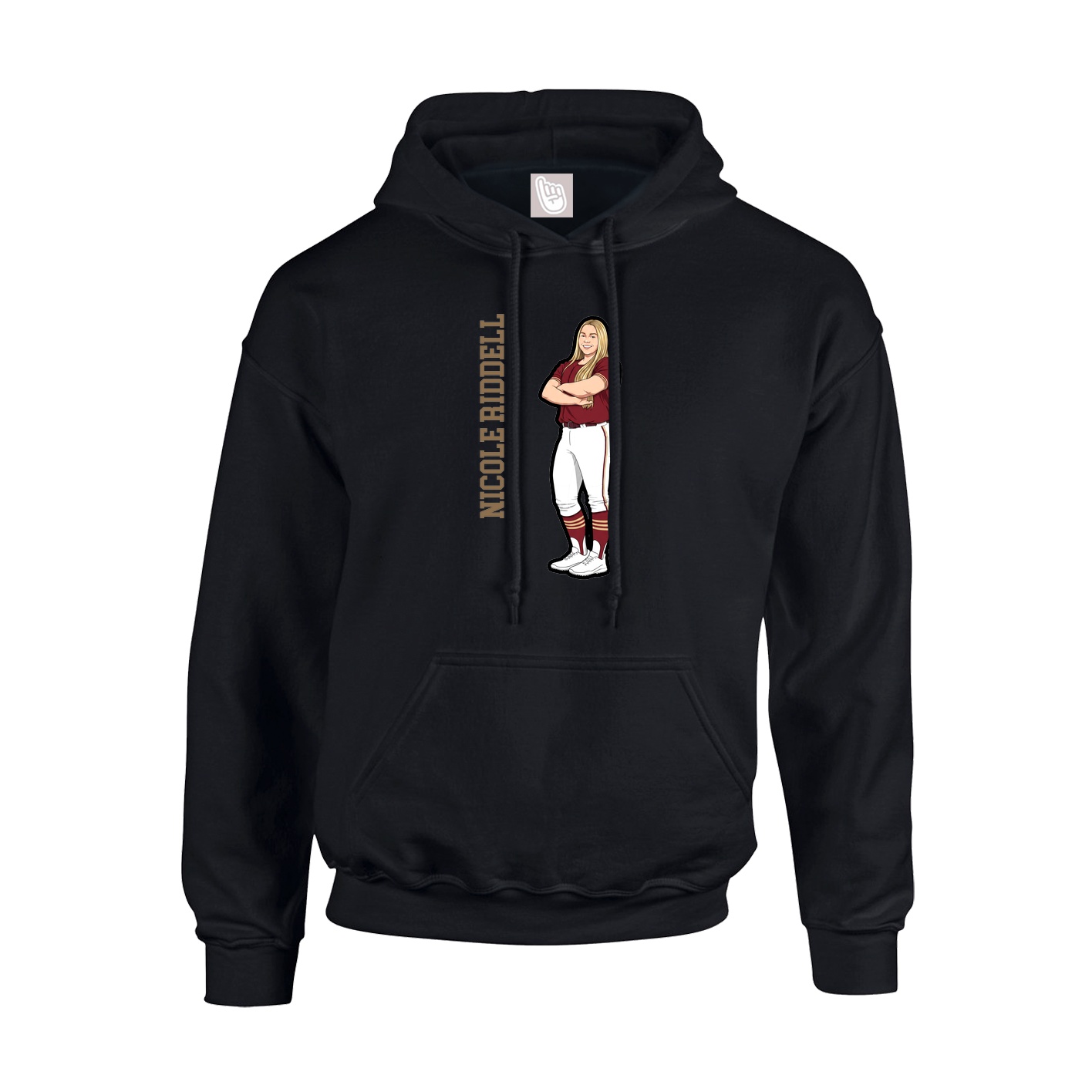 Youth Hoodie — Name Vertical in Black