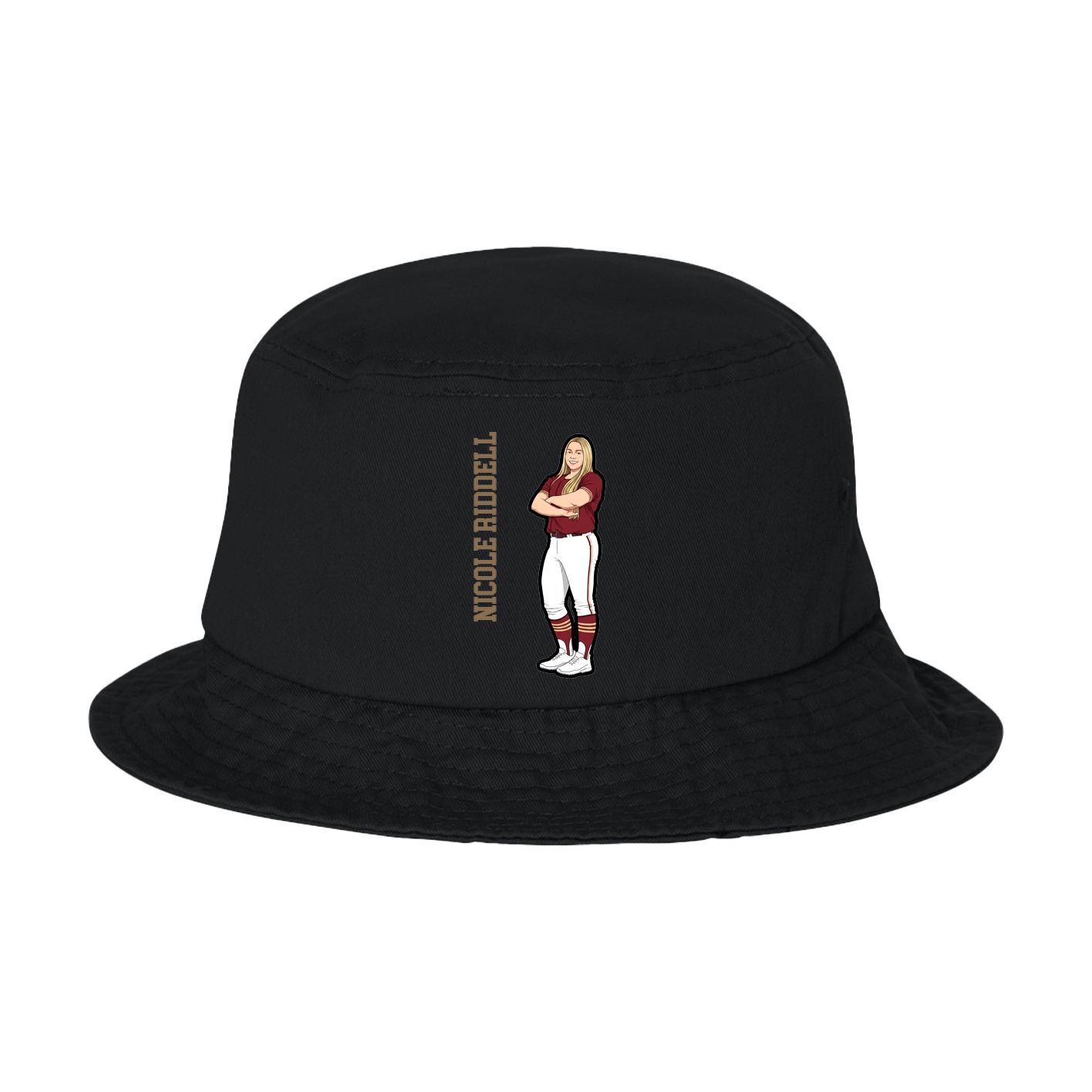 Bucket Cap — Name Vertical in Black