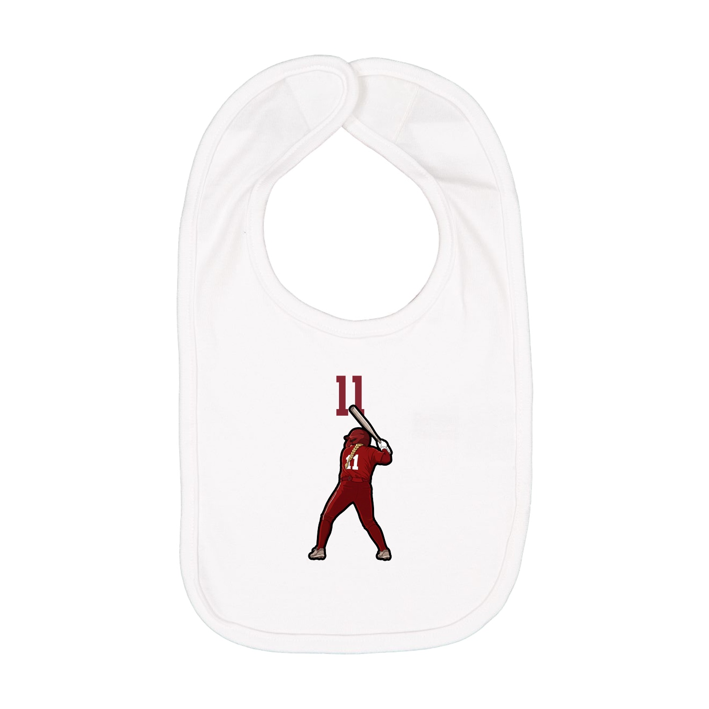 Infant Bib — Number Top in White