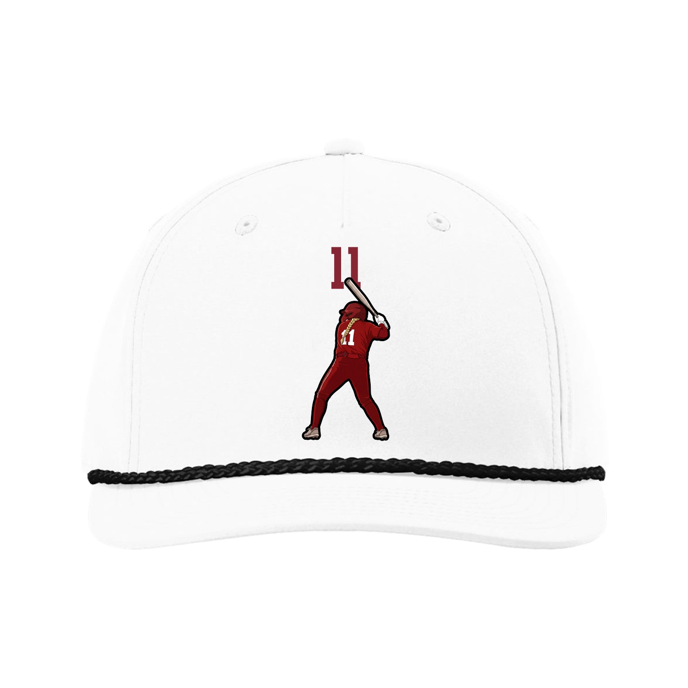 Five-Panel Classic Rope Cap — Number Top in White