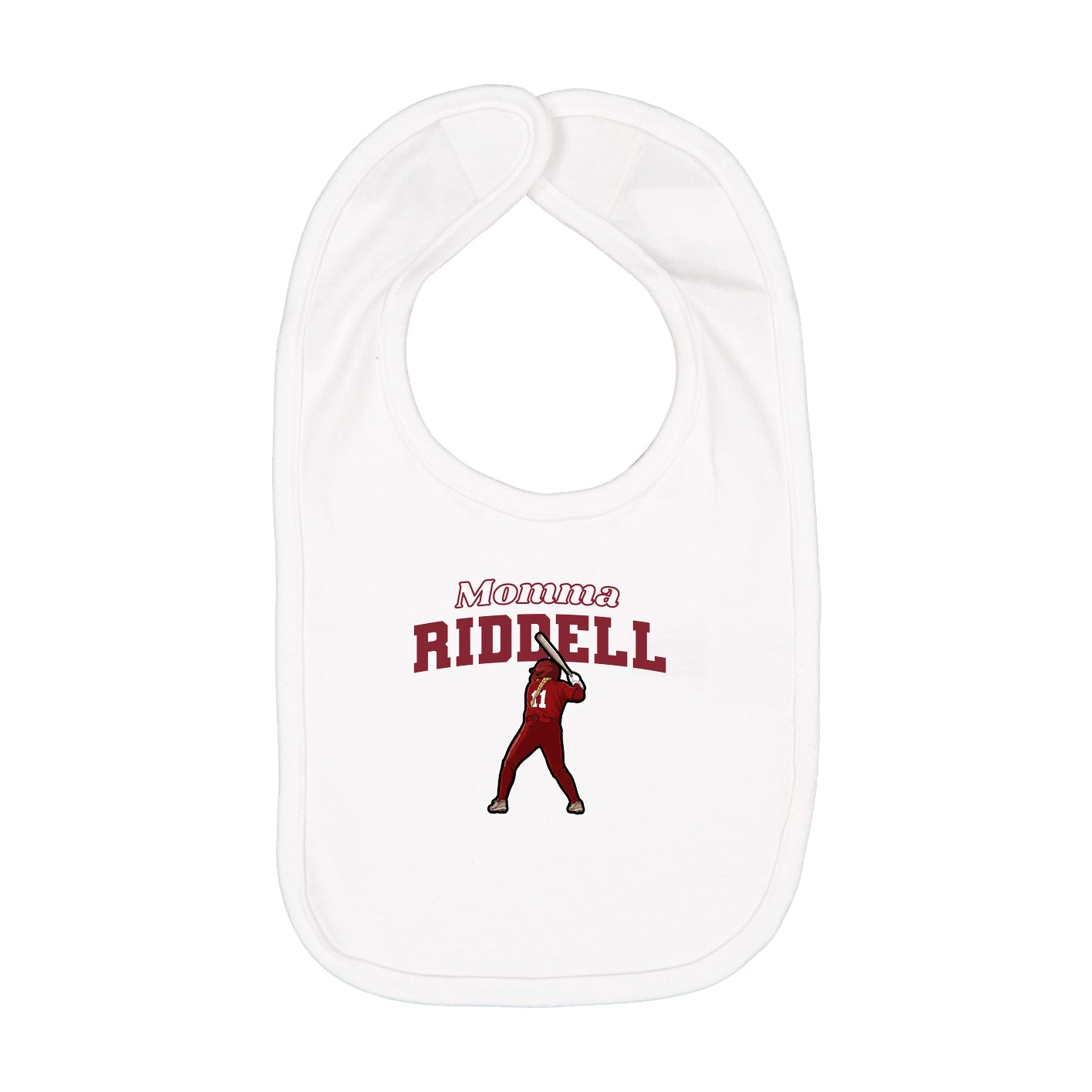 Infant Bib — Mothers Day Block in White