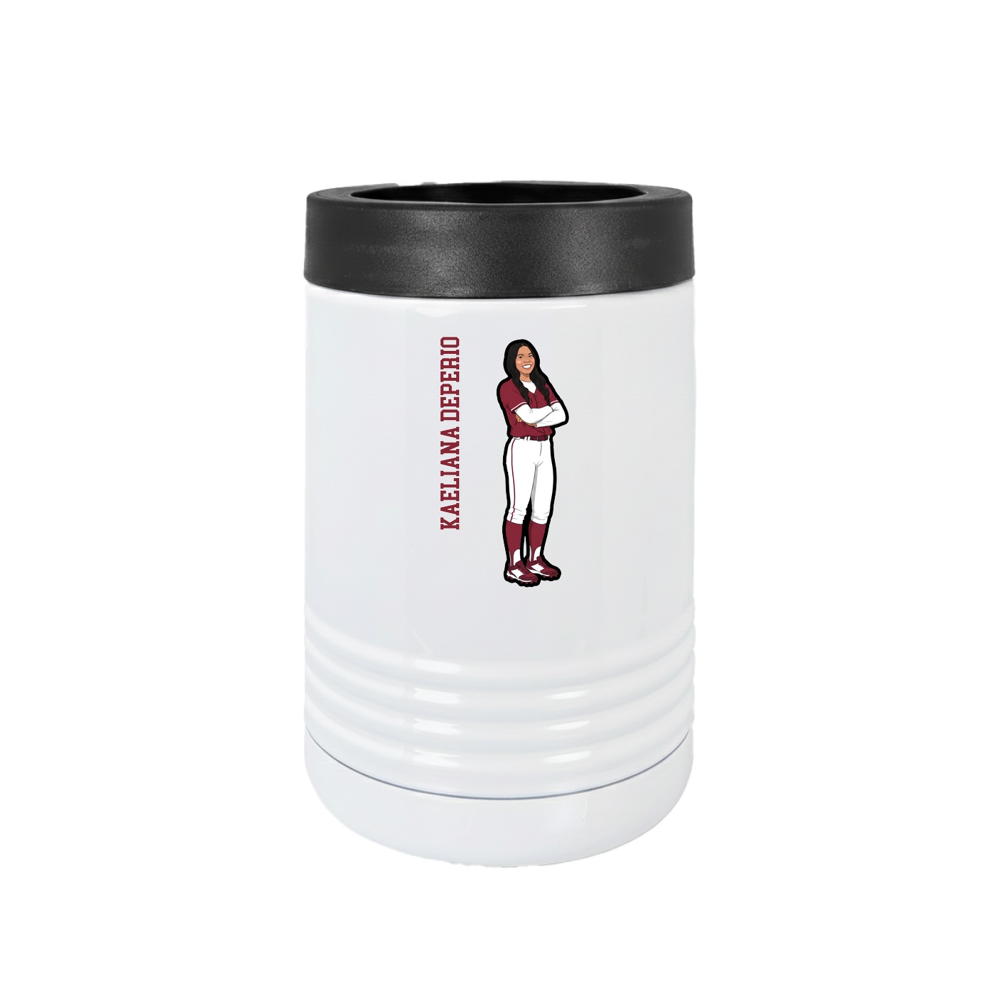 Beverage Holder — Name Vertical in White