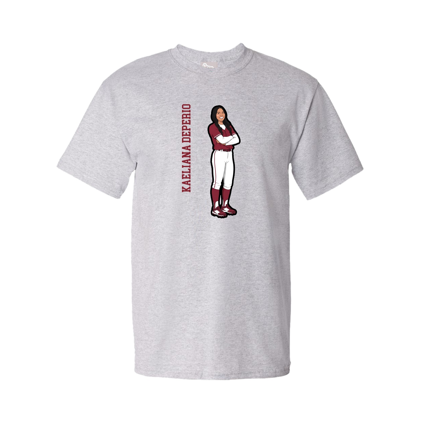 Youth Tee — Name Vertical in Grey