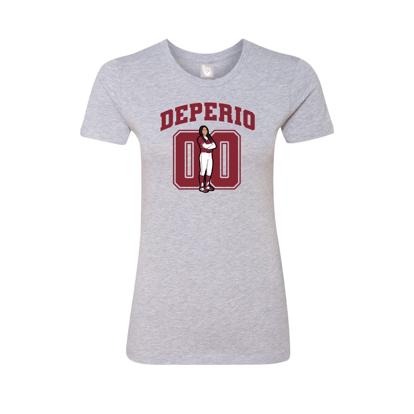 Fitted Women's Tee — Number in Grey