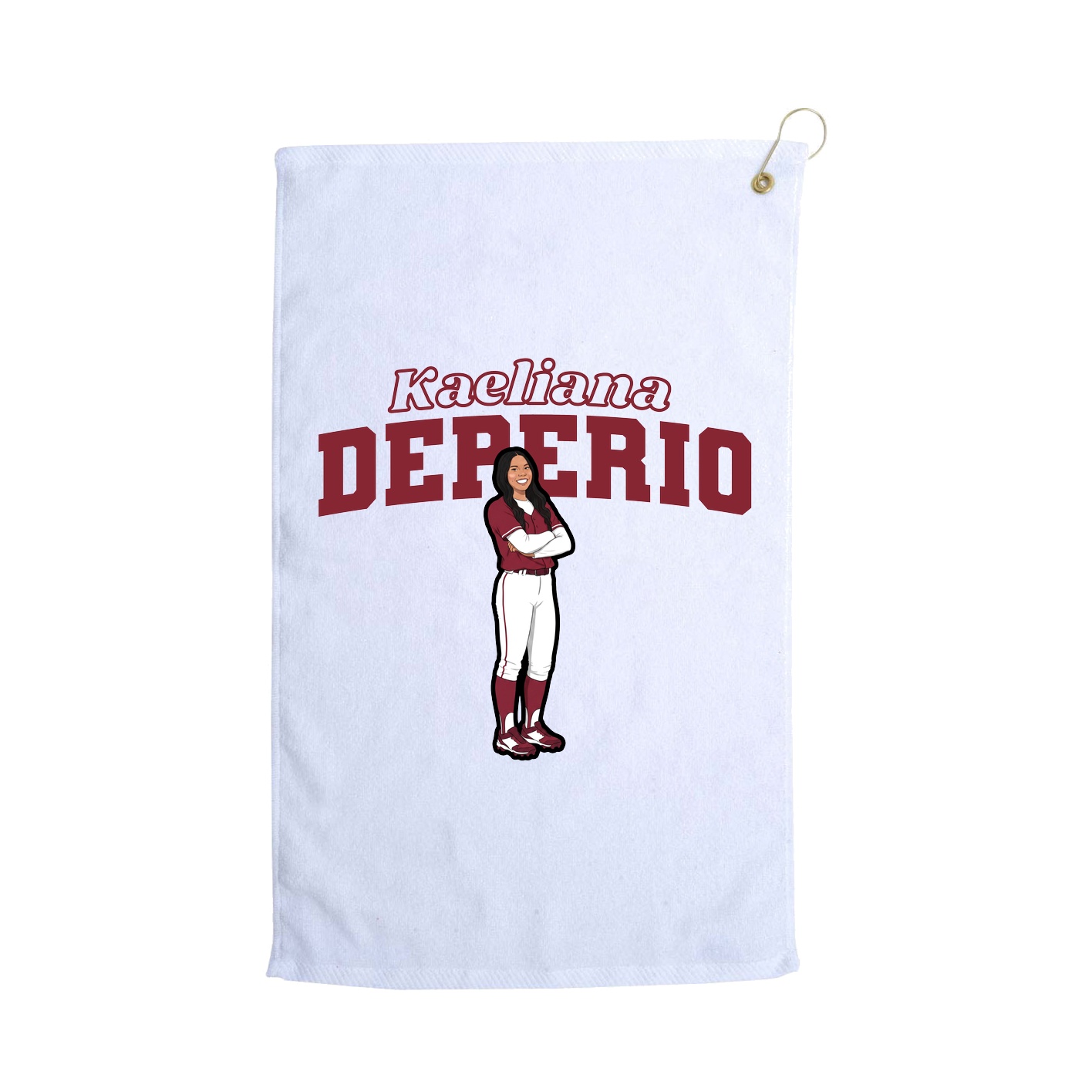 Golf Towel — Name Arch in White