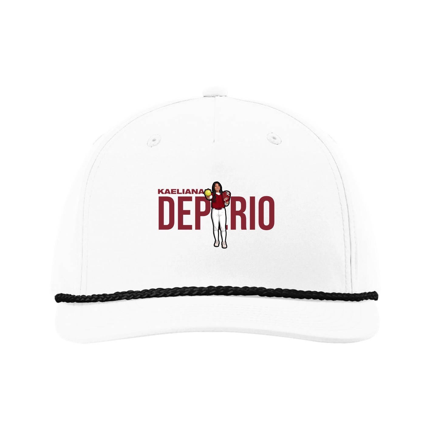 Five-Panel Classic Rope Cap — Player Name in White