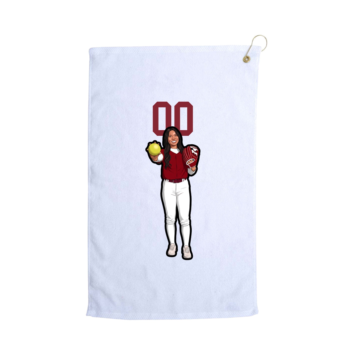Golf Towel — Number Top in White