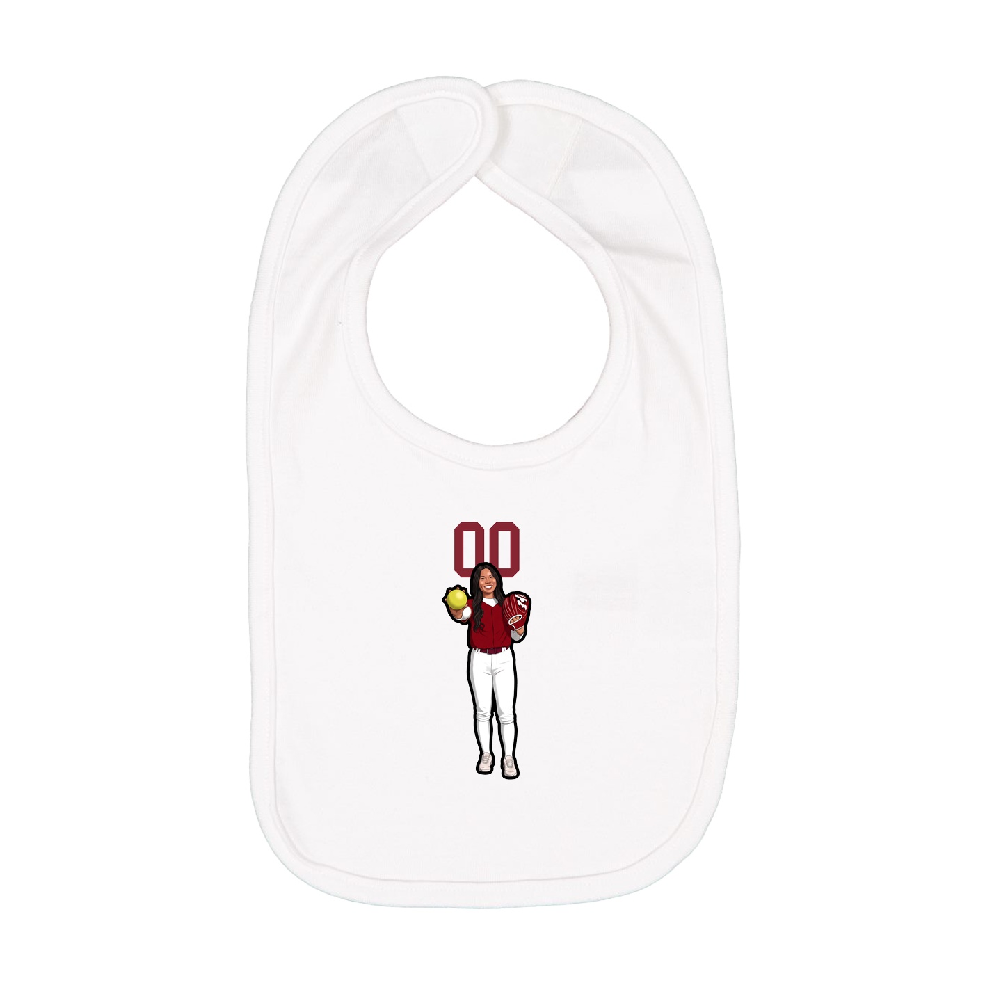 Infant Bib — Number Top in White